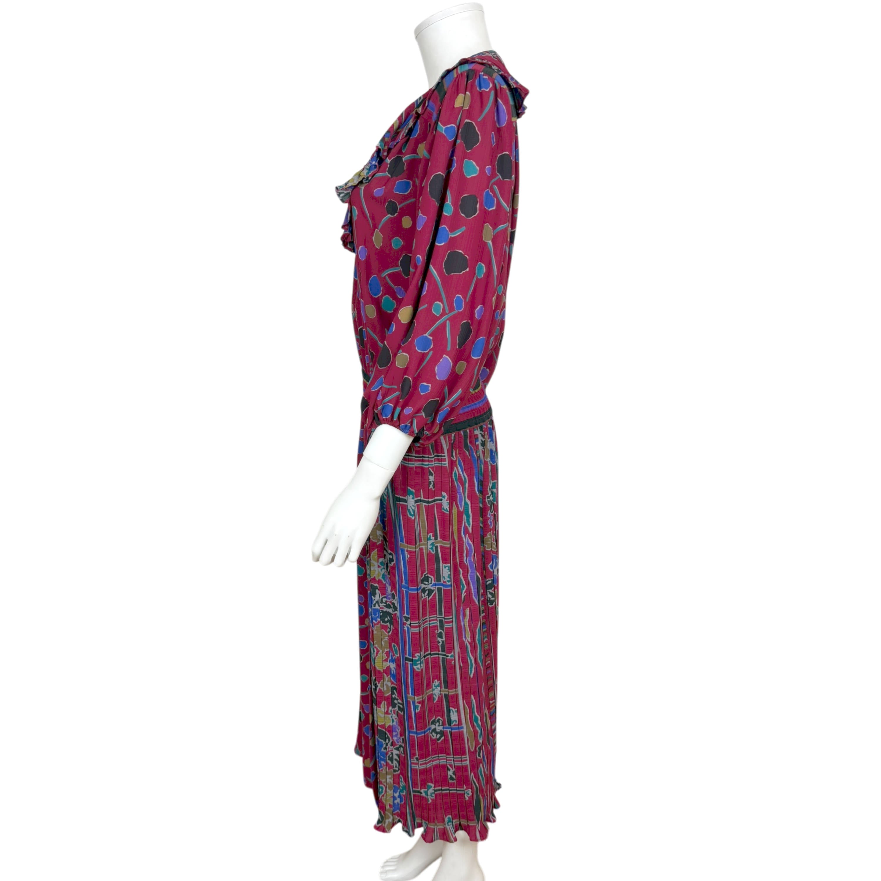 Vintage 1980s Diane Freis Dress Printed Poly Georgette – Poppy's