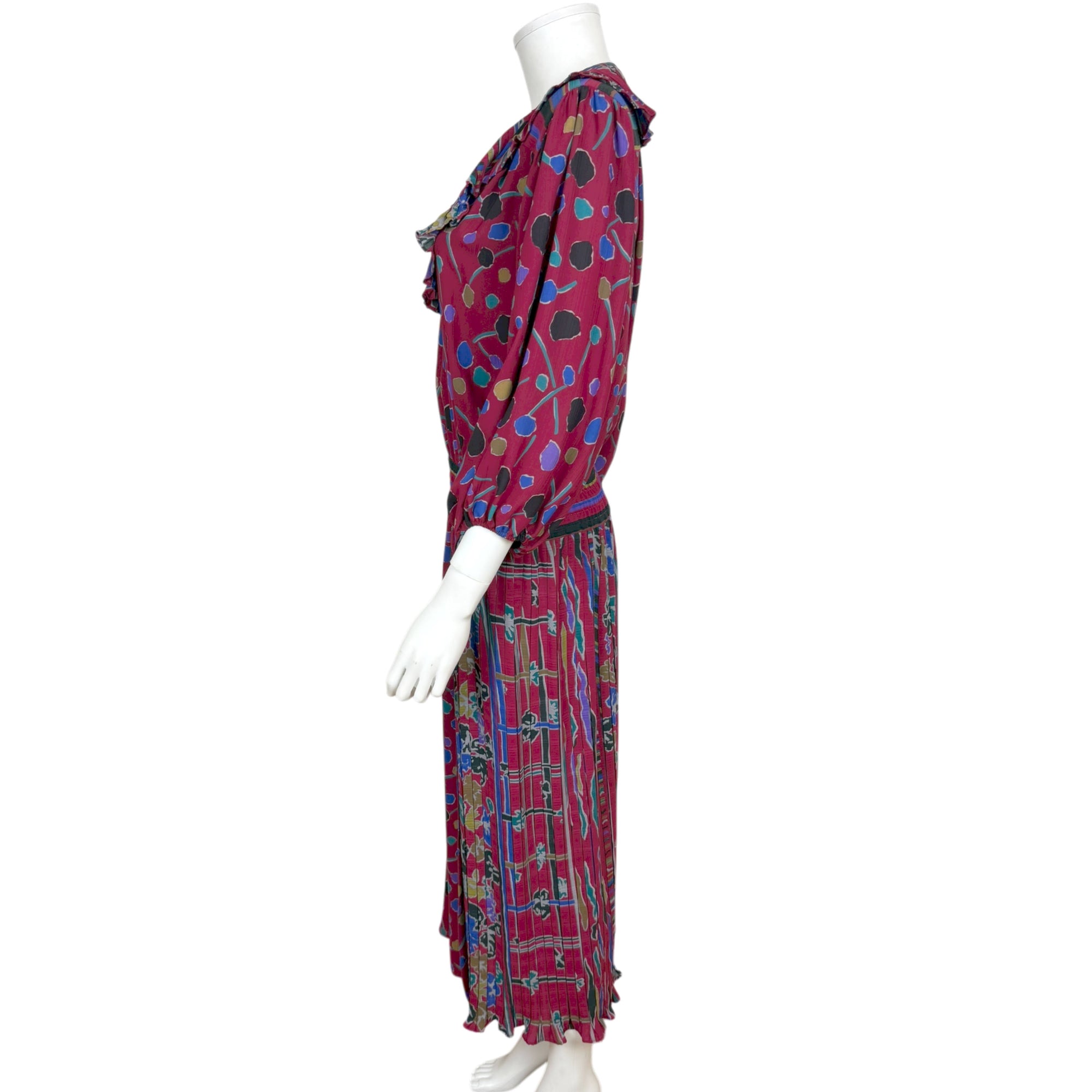 Vintage 1980s Diane Freis Dress Printed Poly Georgette Vintage 1980s Diane Freis Dress Printed Poly Georgette