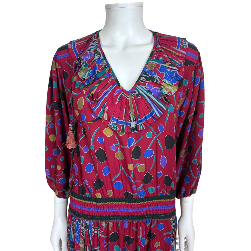 Vintage 1980s Diane Freis Dress Printed Poly Georgette