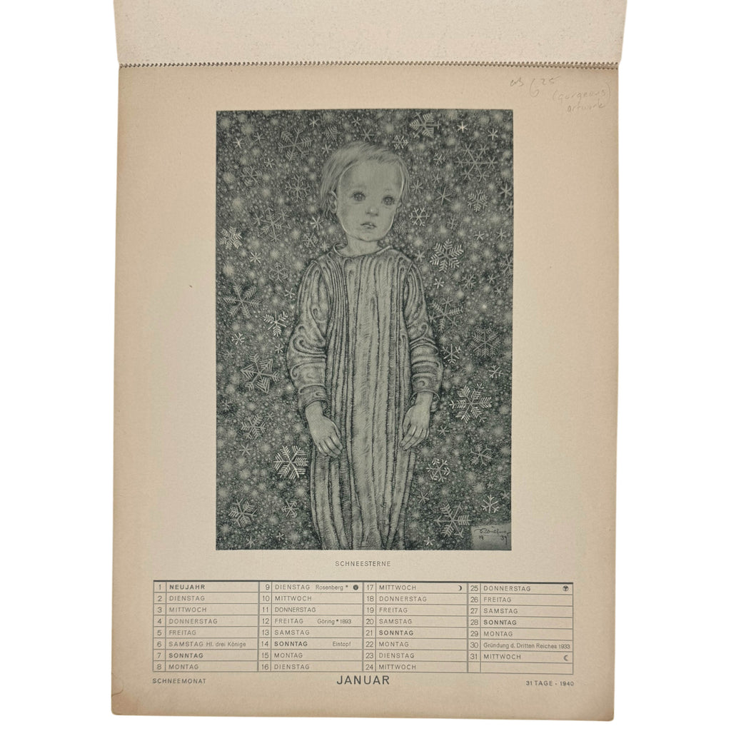january 1940 print die goldene kugel calendar sulatmith wulfing