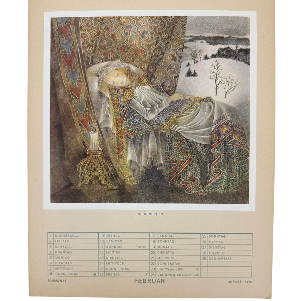 Original 1940 Sulamith Wülfing Calendar Die Goldene Kugel German Art Fantasy Illustration