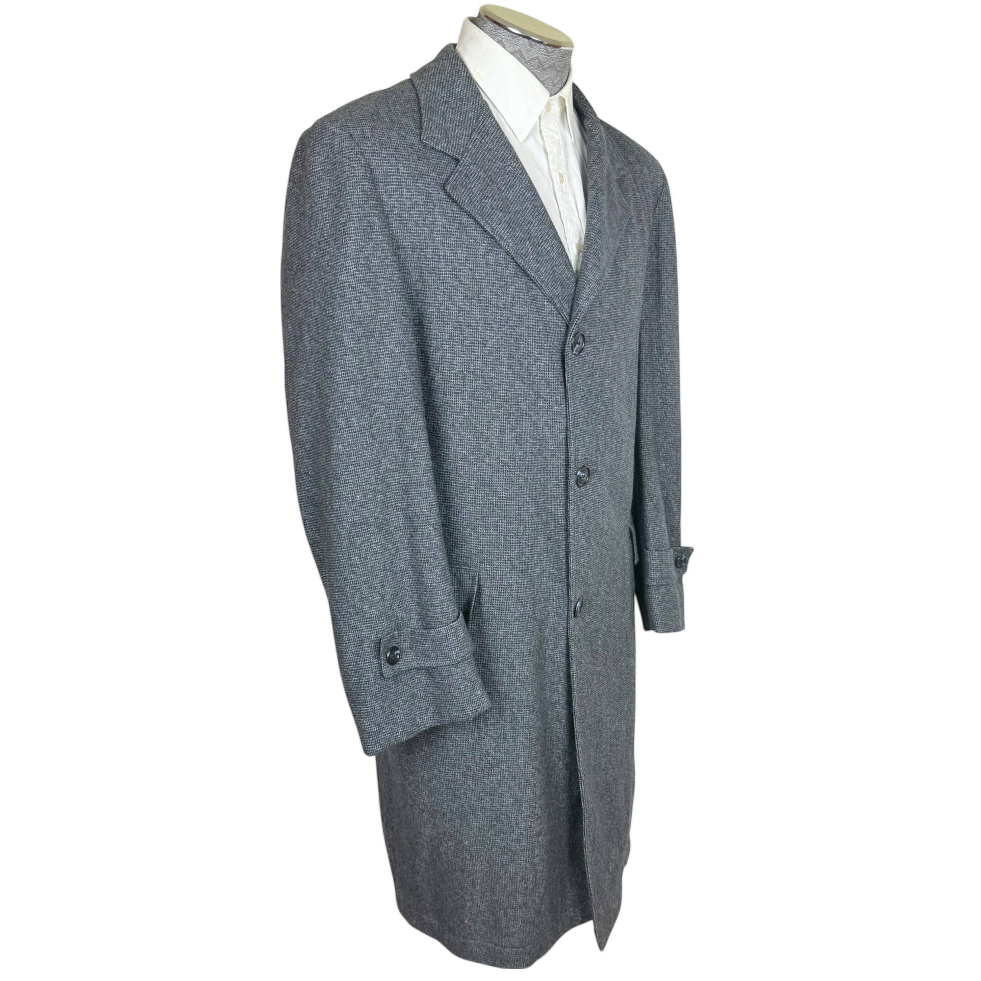 Vintage 1970s Men’s Overcoat Wool Poly Blend Size 42