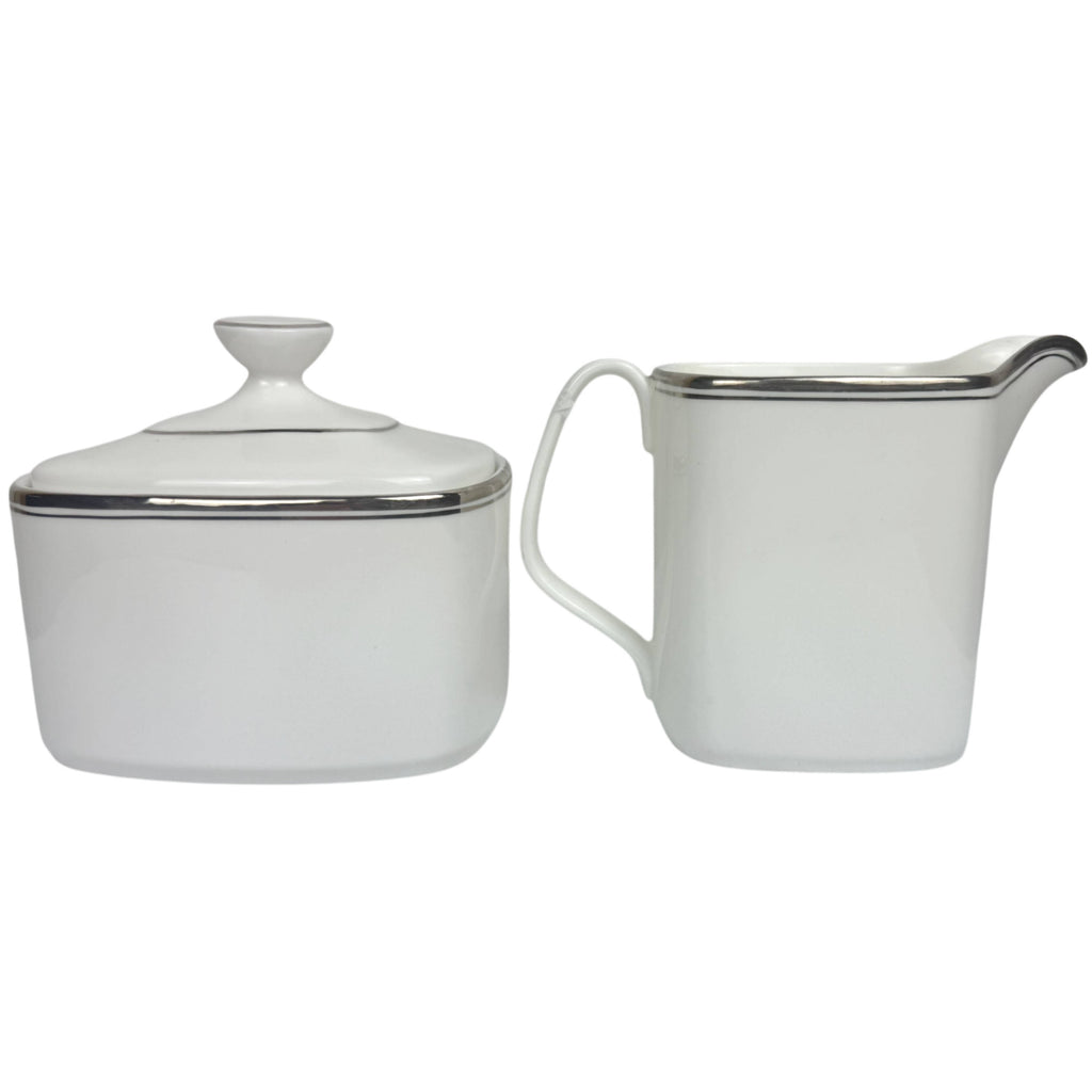 Royal Doulton Bone China Platinum Concord Creamer Sugar Bowl