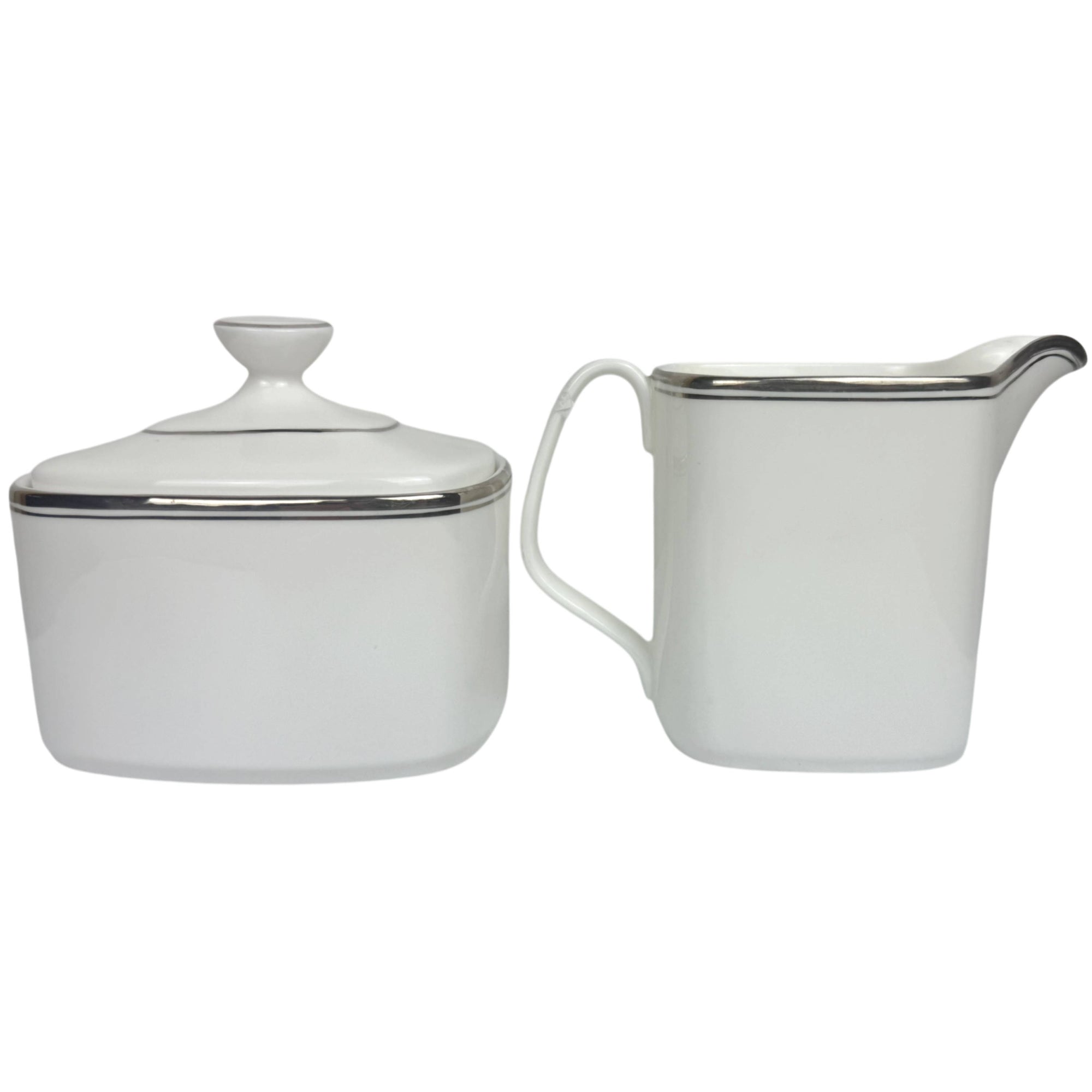 Royal Doulton Bone China Platinum Concord Creamer Sugar Bowl