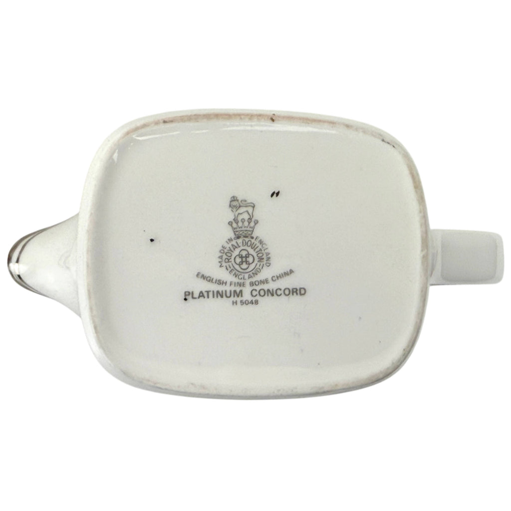 Royal Doulton Bone China Platinum Concord Creamer Sugar Bowl