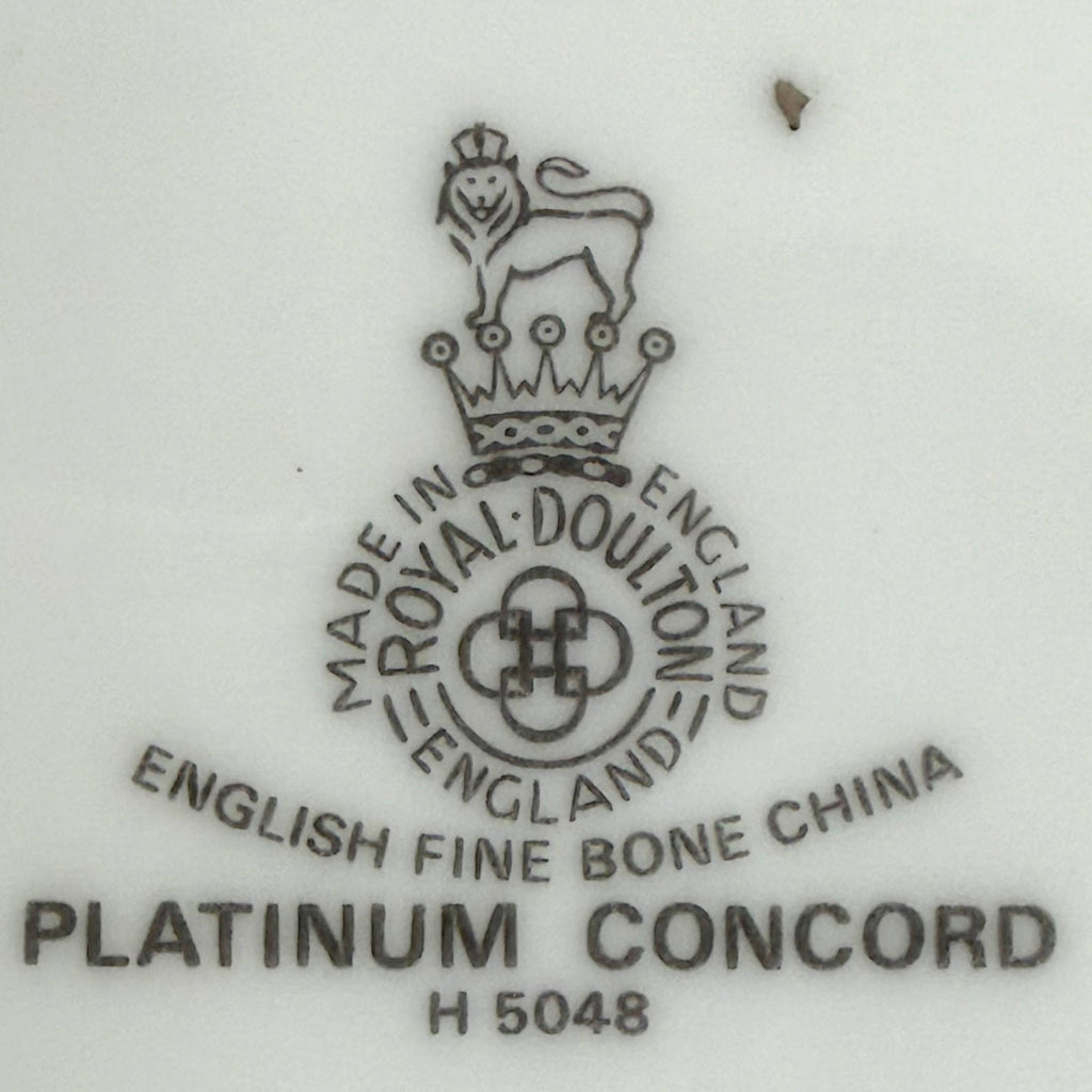 Royal Doulton Bone China Platinum Concord Creamer Sugar Bowl