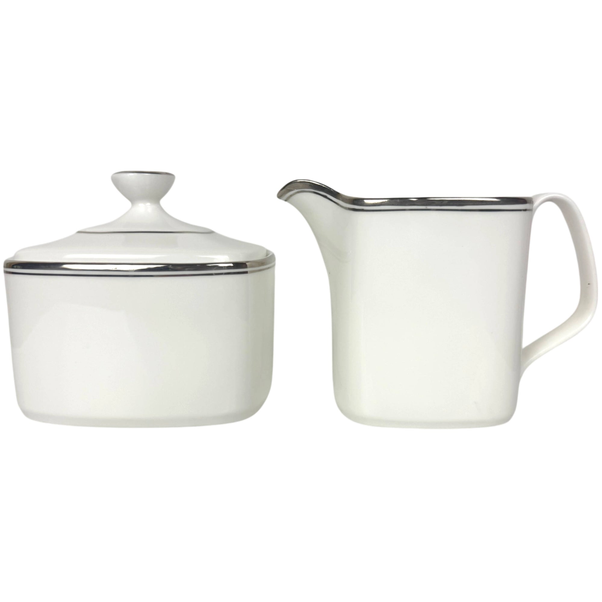 Royal Doulton Bone China Platinum Concord Creamer Sugar Bowl