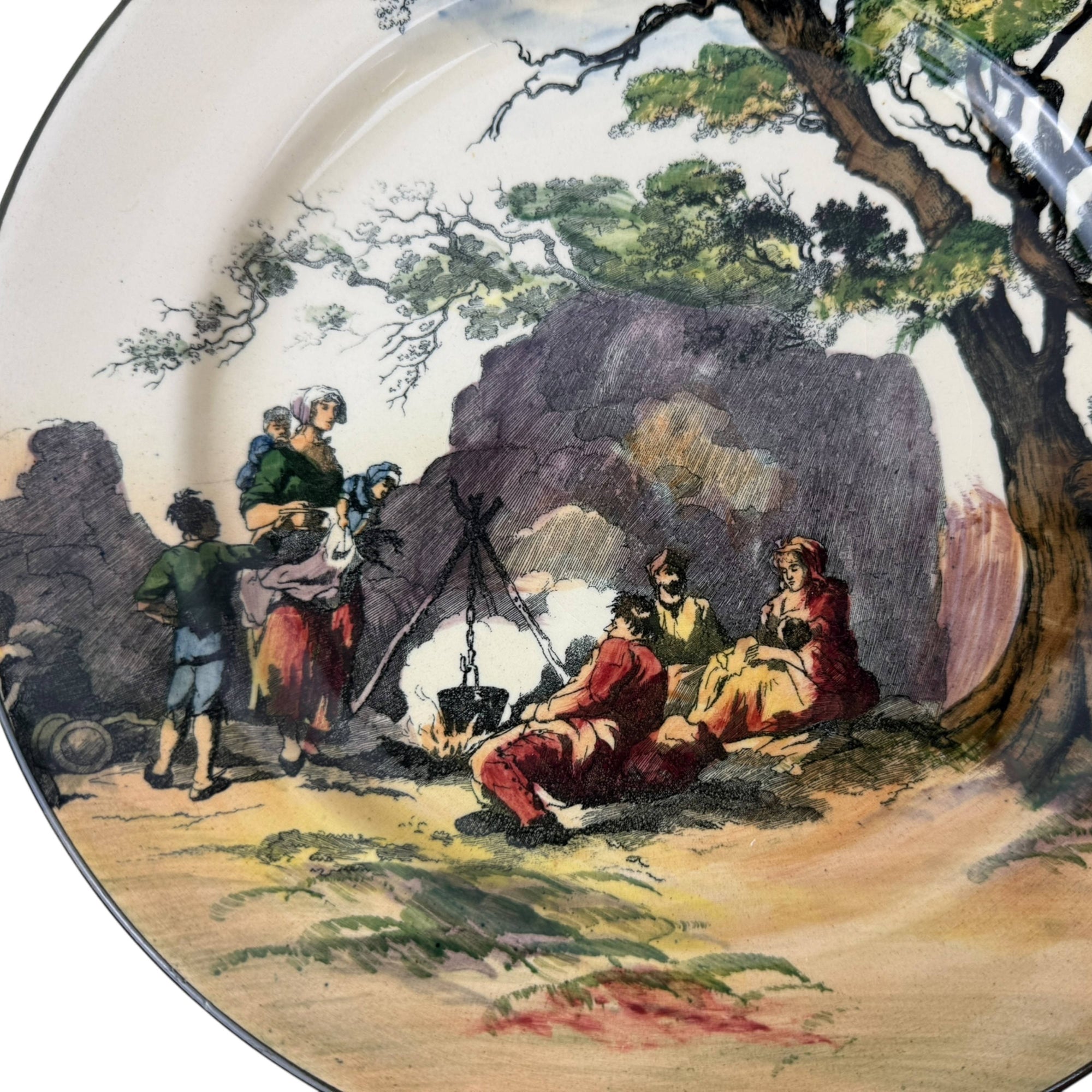 Antique Royal Doulton Gipsies Plate Old English Scenes D3191