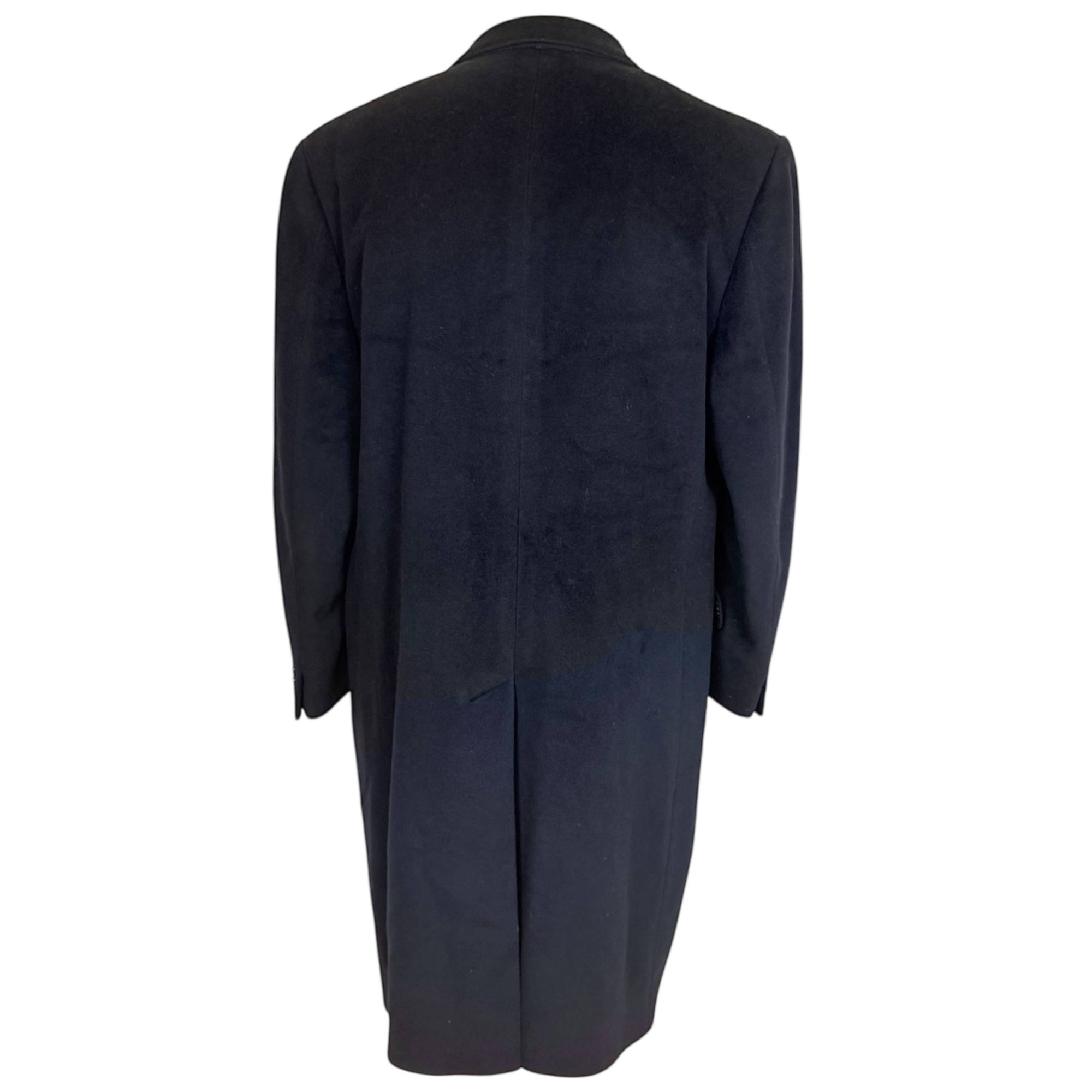 Vintage 1970s Overcoat Navy Blue Cashmere Blend Size 46