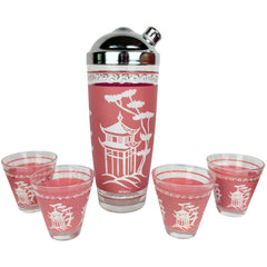 Vintage 1950s Dyball Cocktail Shaker Set with Glasses