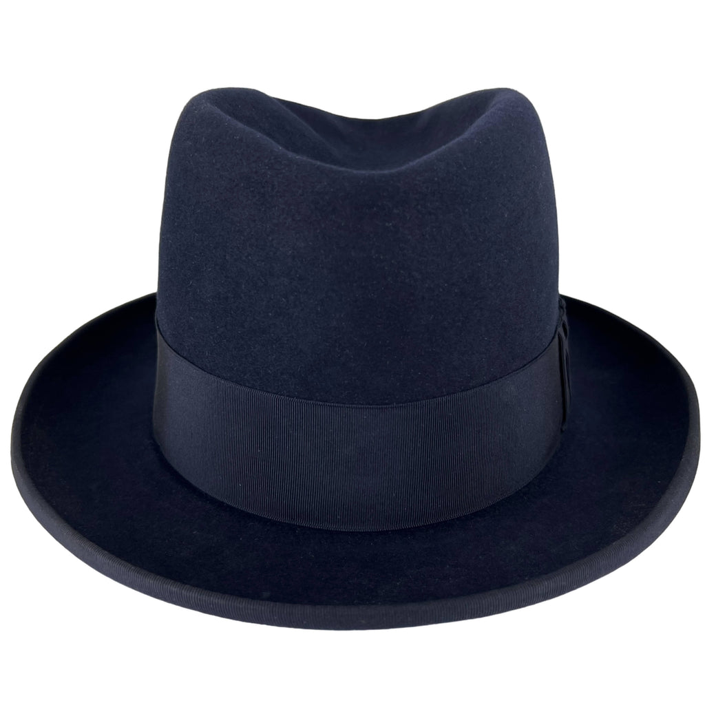 Chapeau Fedora en Laine Feutrée Pliable Messer bleu marine délavé BRIX