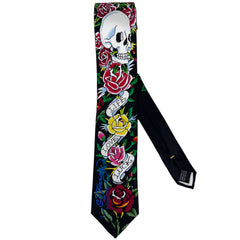 Ed Hardy Silk Tie Skull Necktie Christian Audigier Life Love Luck