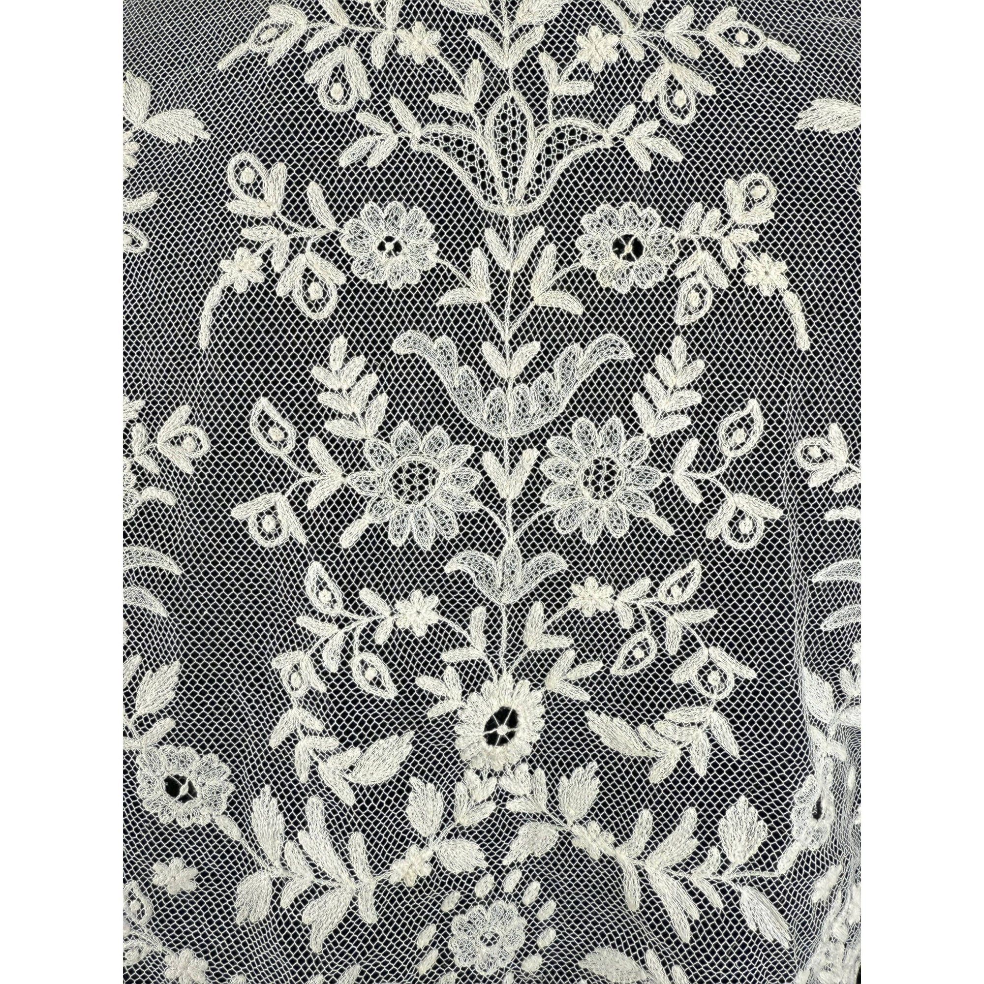 Edwardian Tambour Embroidered Net Lace Capelet Bertha Collar c.1905–1910