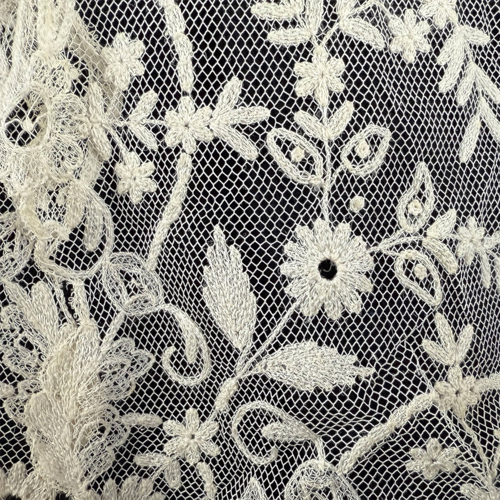 Edwardian Tambour Embroidered Net Lace Capelet Bertha Collar c.1905–1910