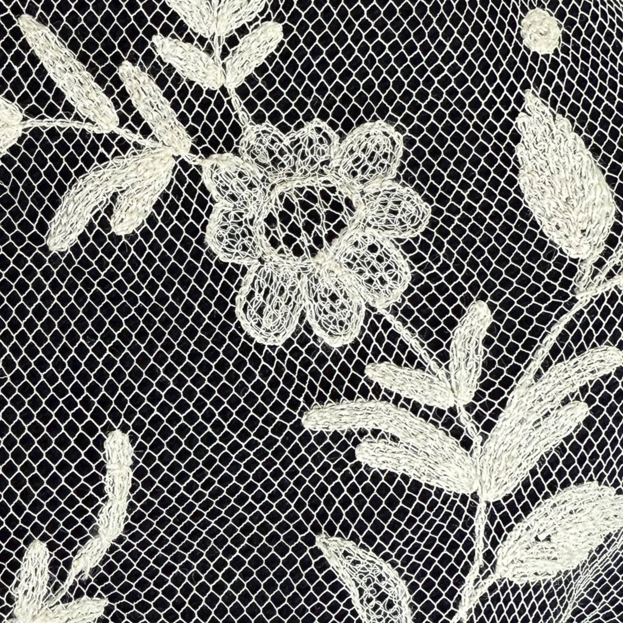 Edwardian Tambour Embroidered Net Lace Capelet Bertha Collar c.1905–1910