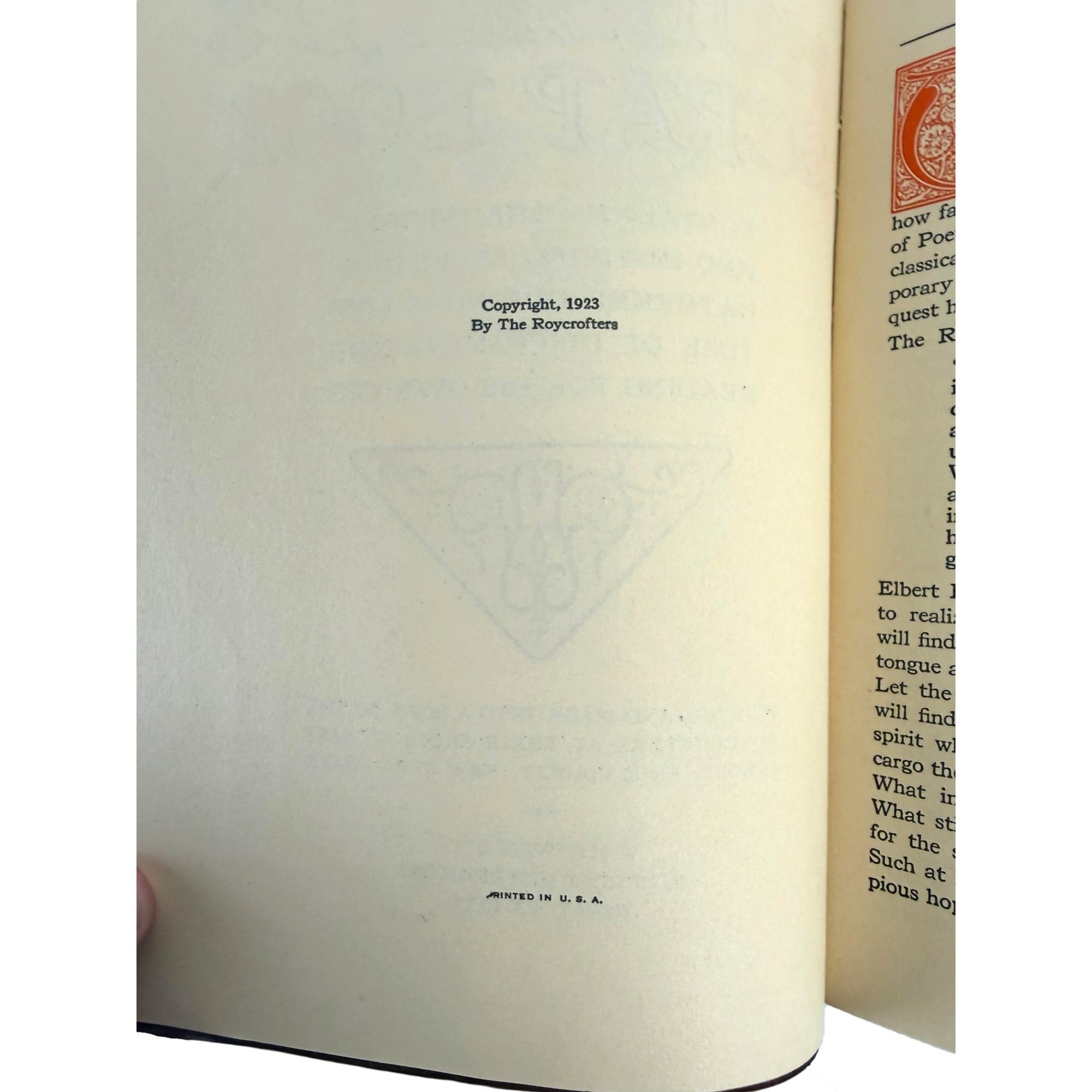 Roycroft edition title page from 1923