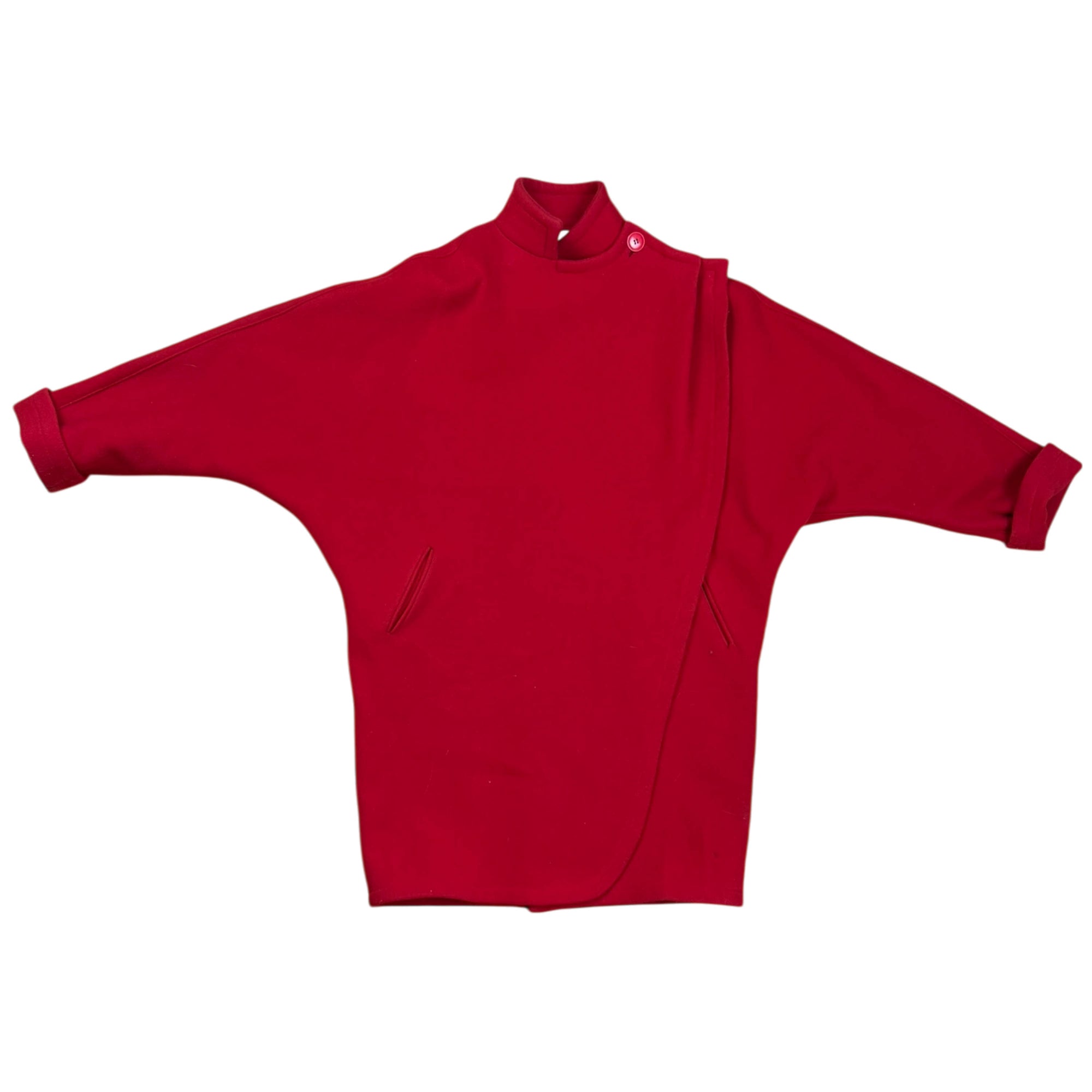 Vintage 1980s Coat Electre Paris Red Wool Blend Ladies Sz L