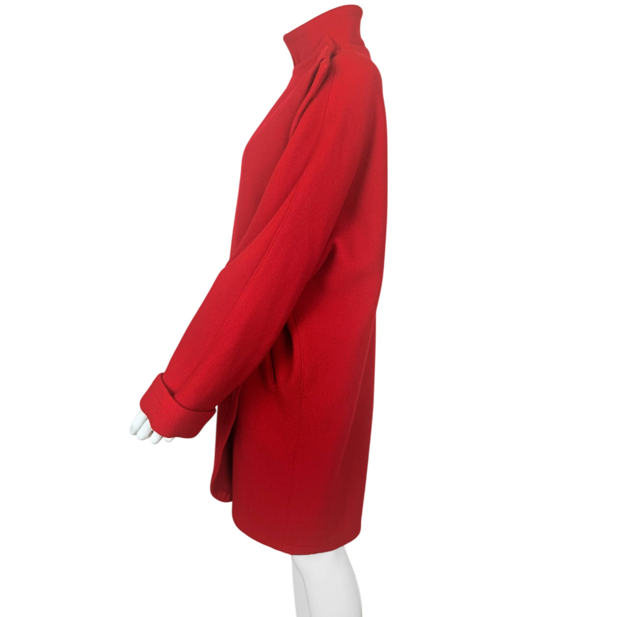 Vintage 1980s Coat Electre Paris Red Wool Blend Ladies Sz L