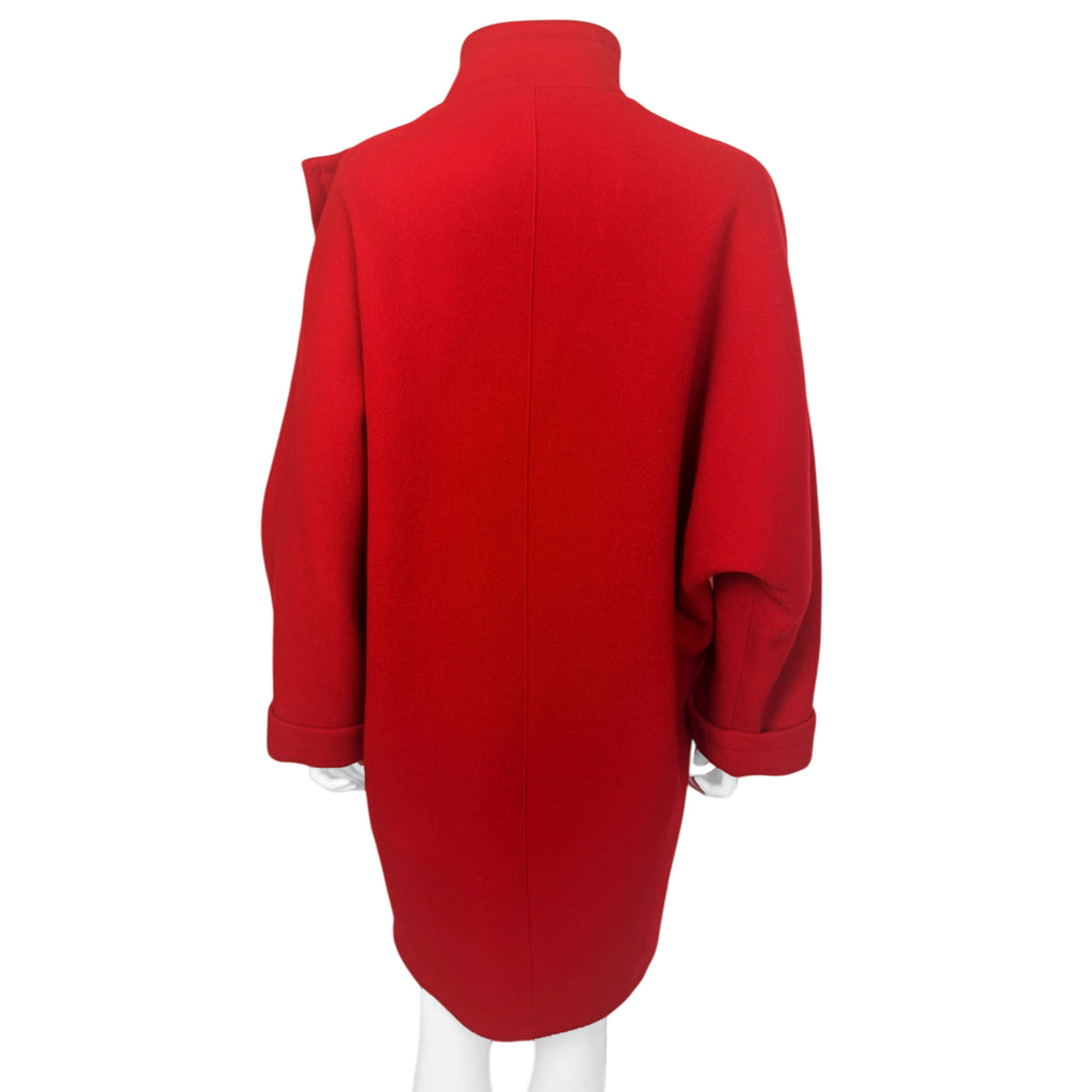 Vintage 1980s Coat Electre Paris Red Wool Blend Ladies Sz L