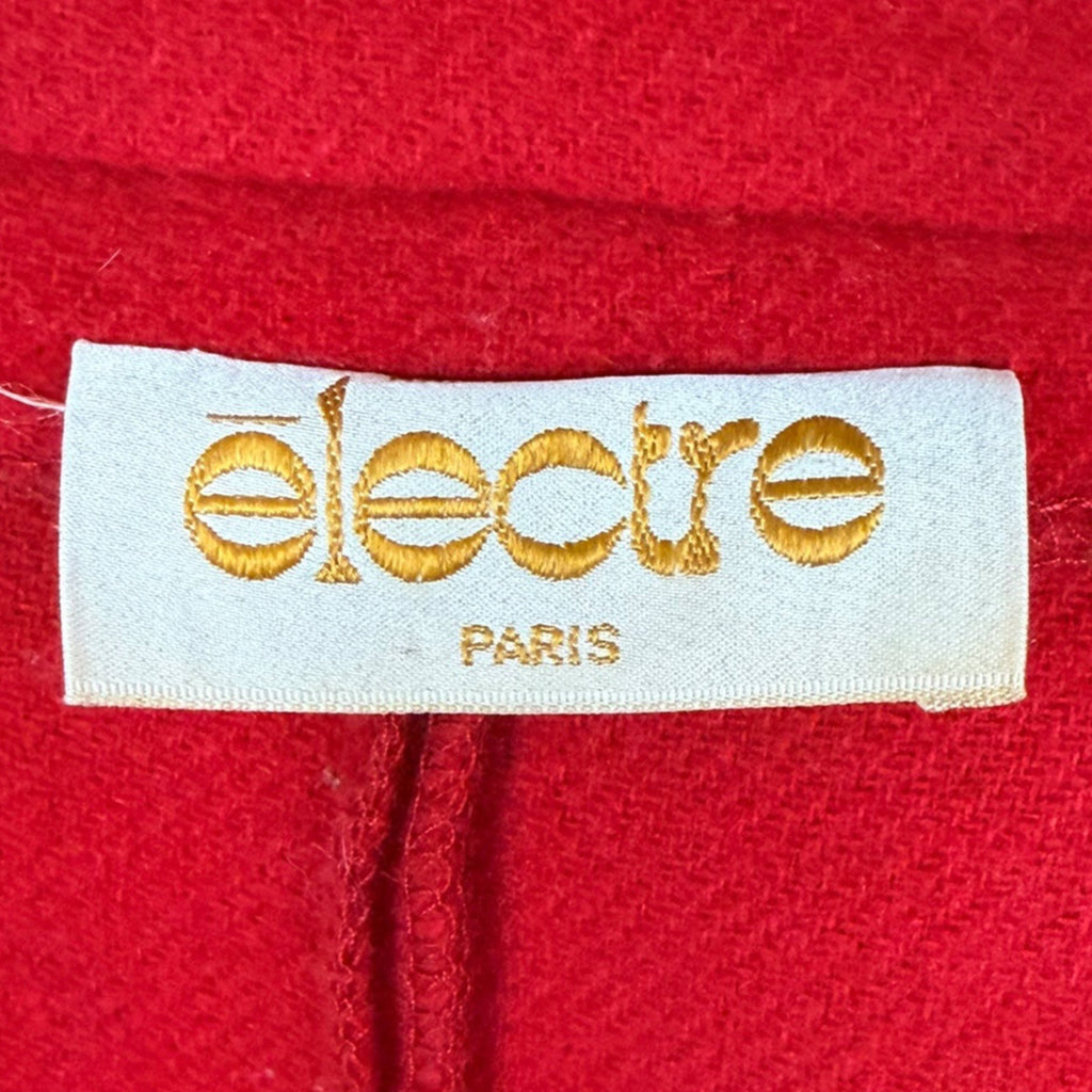 Vintage 1980s Coat Electre Paris Red Wool Blend Ladies Sz L