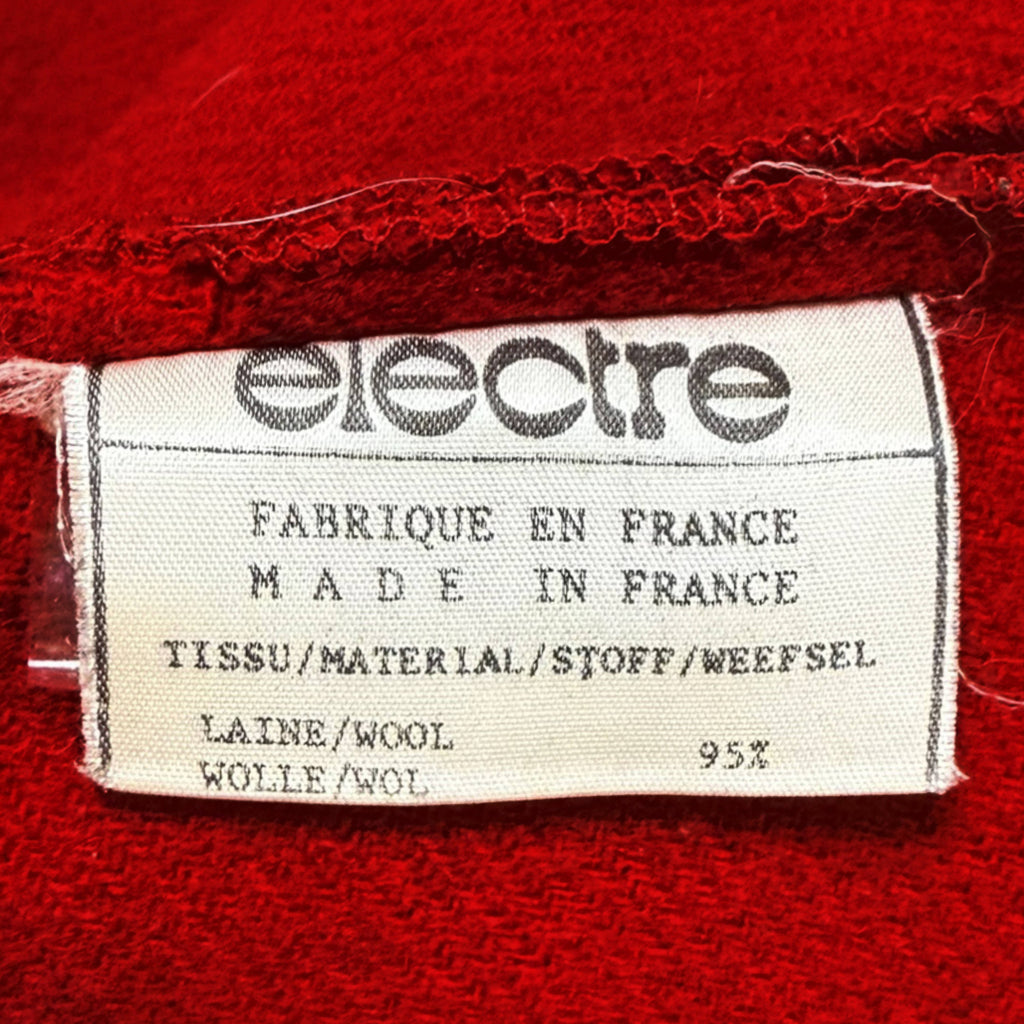 Vintage 1980s Coat Electre Paris Red Wool Blend Ladies Sz L
