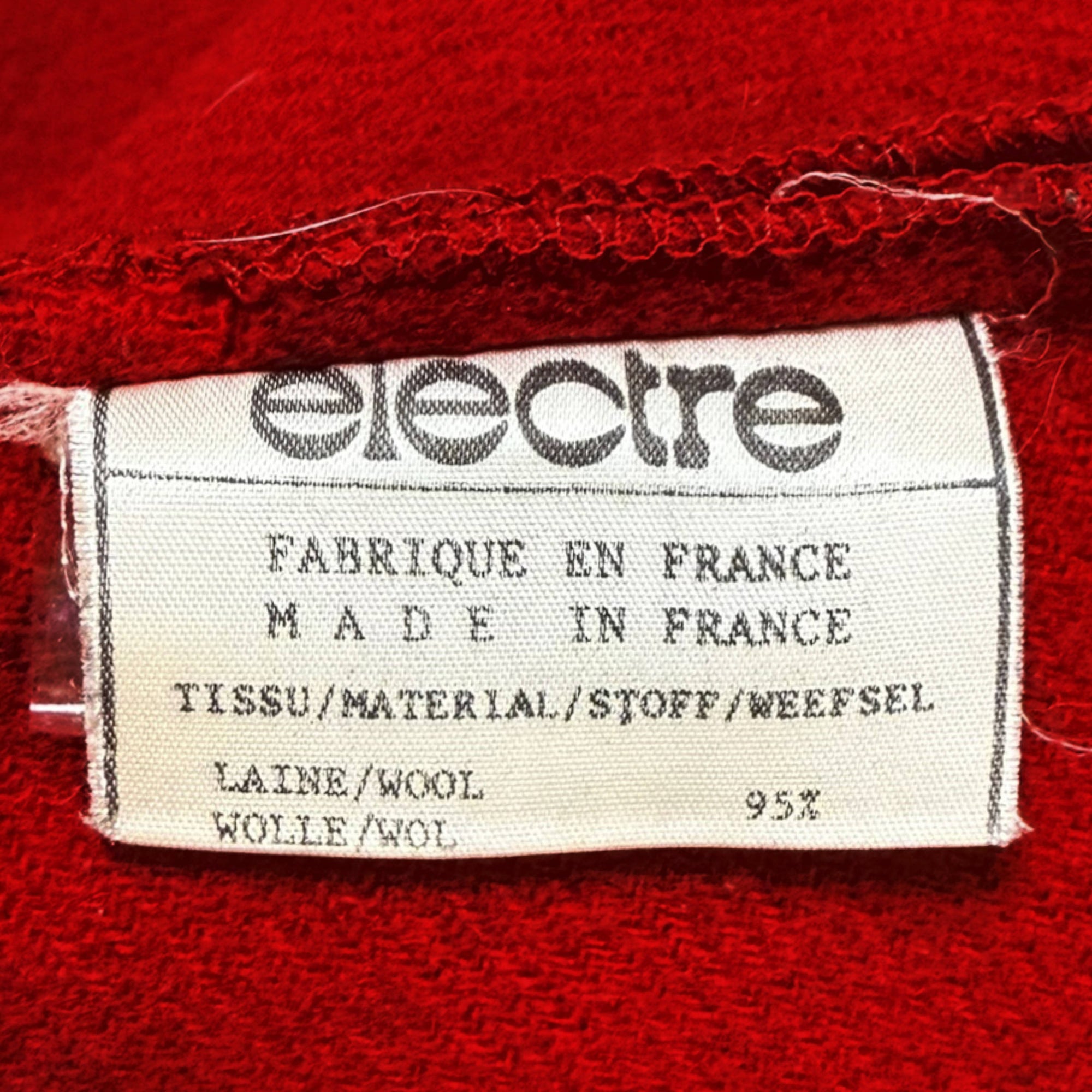 Vintage 1980s Coat Electre Paris Red Wool Blend Ladies Sz L