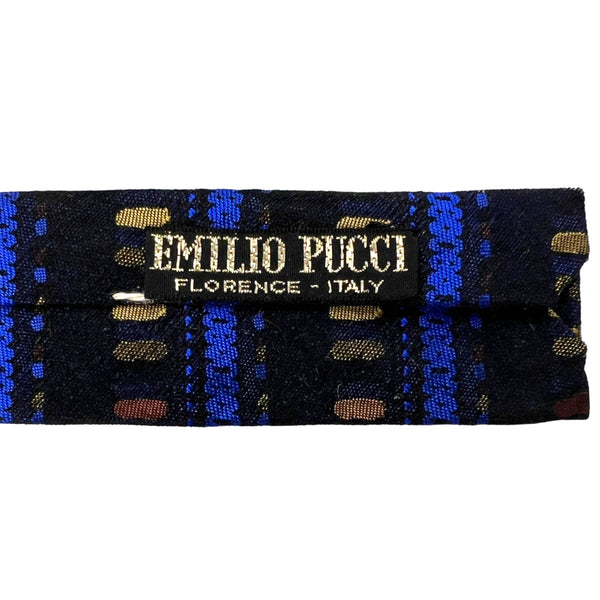 Vintage 1960s Emilio Pucci Tie Hand Made Woven Silk