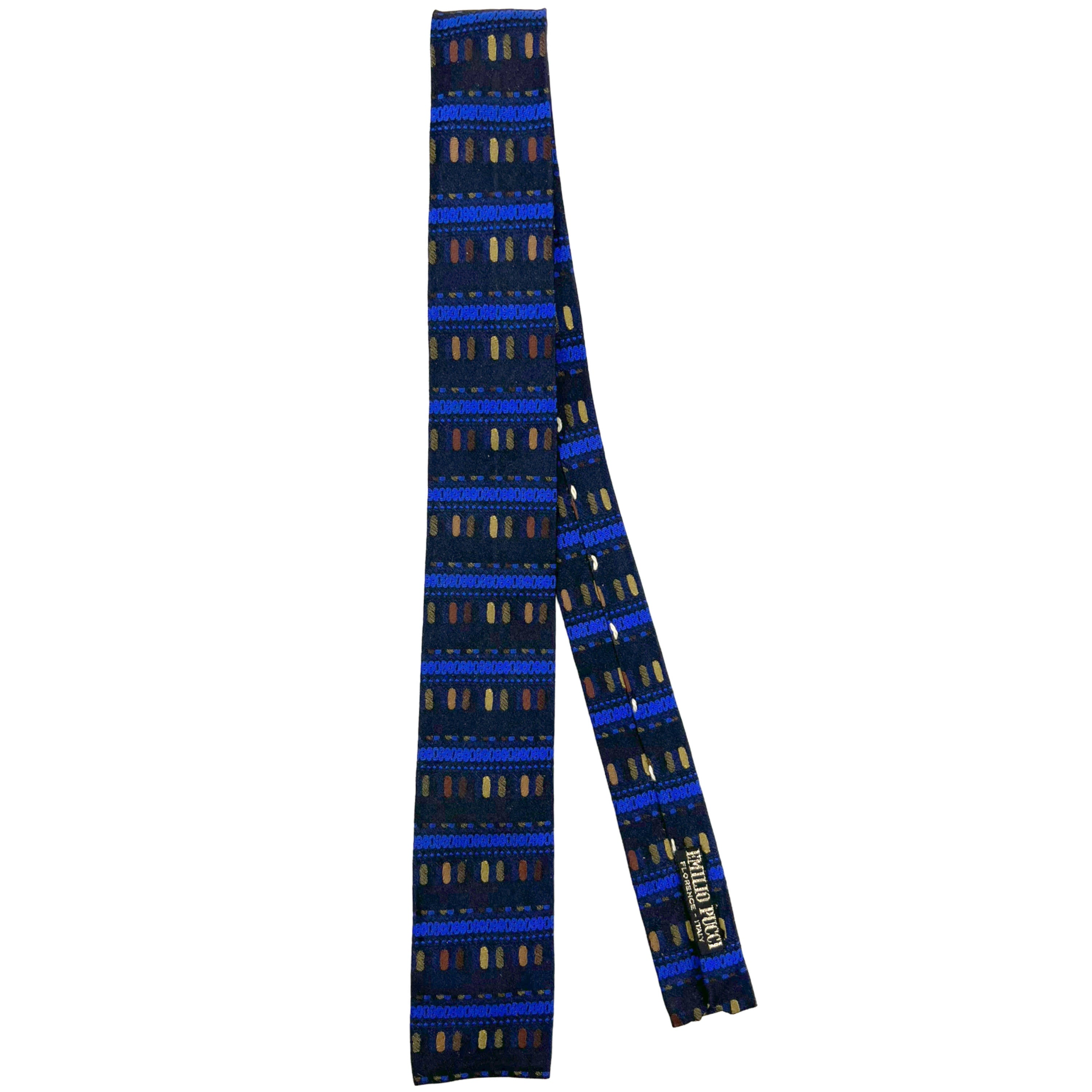 Vintage 1960s Emilio Pucci Tie Hand Made Woven Silk