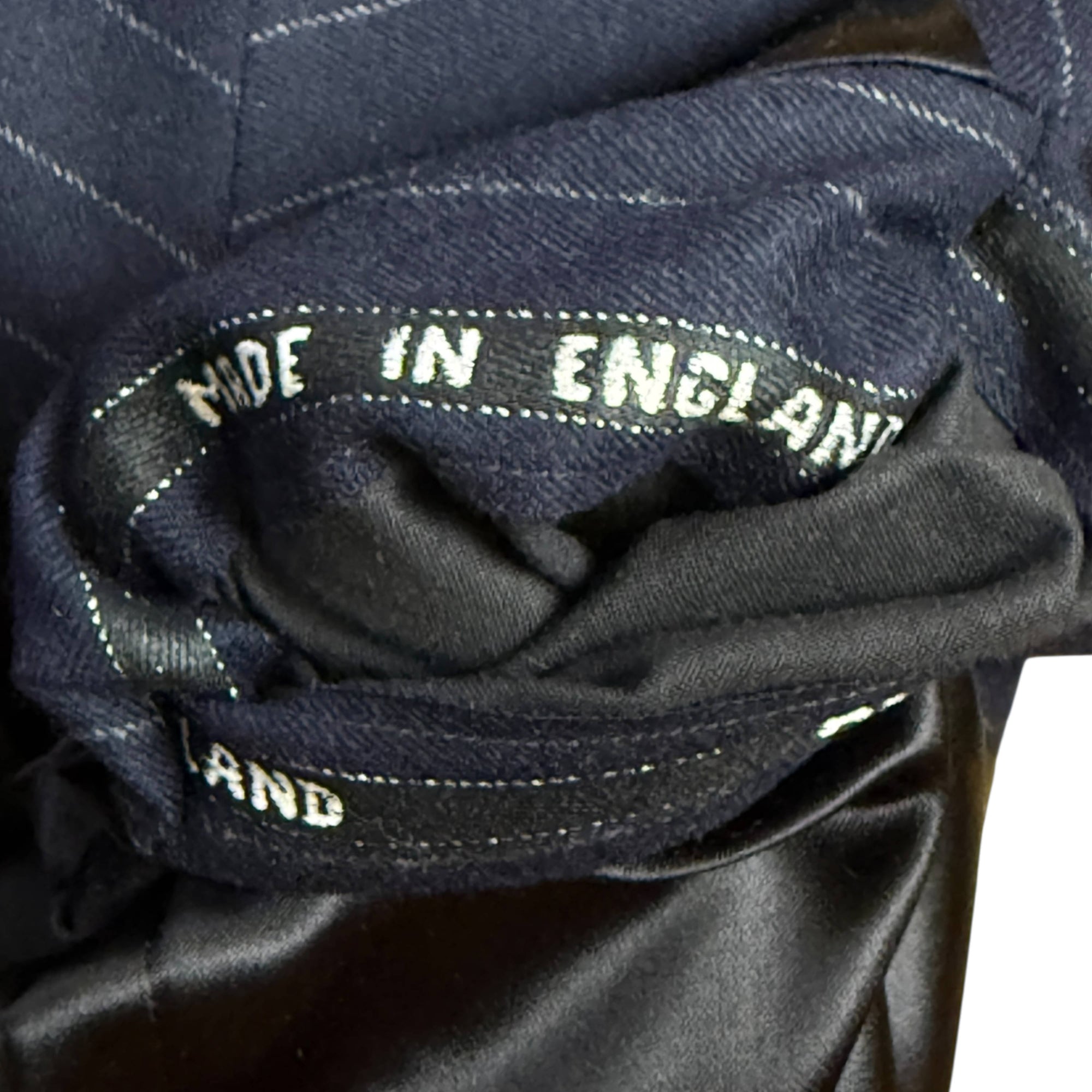 English wool suit fabric selvedge marked Made in England