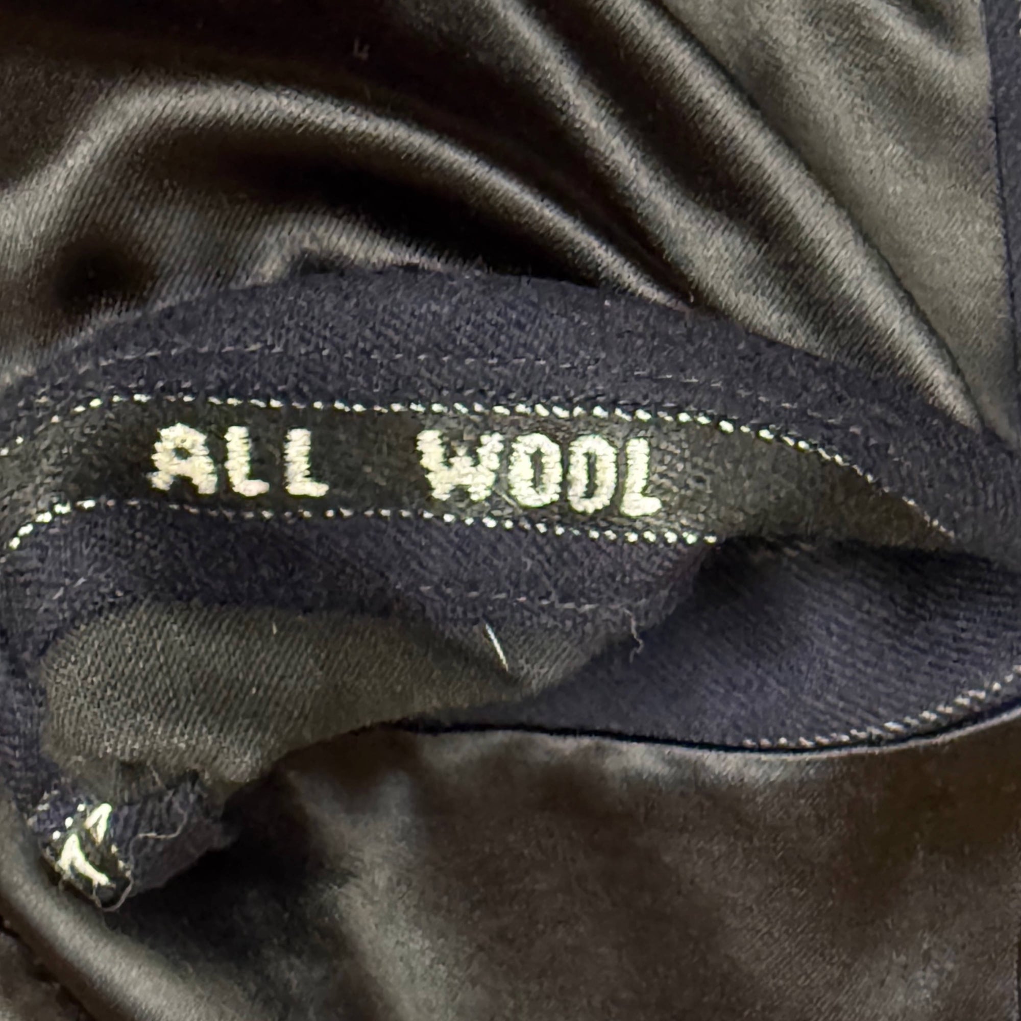 Vintage suit fabric selvedge marked All Wool