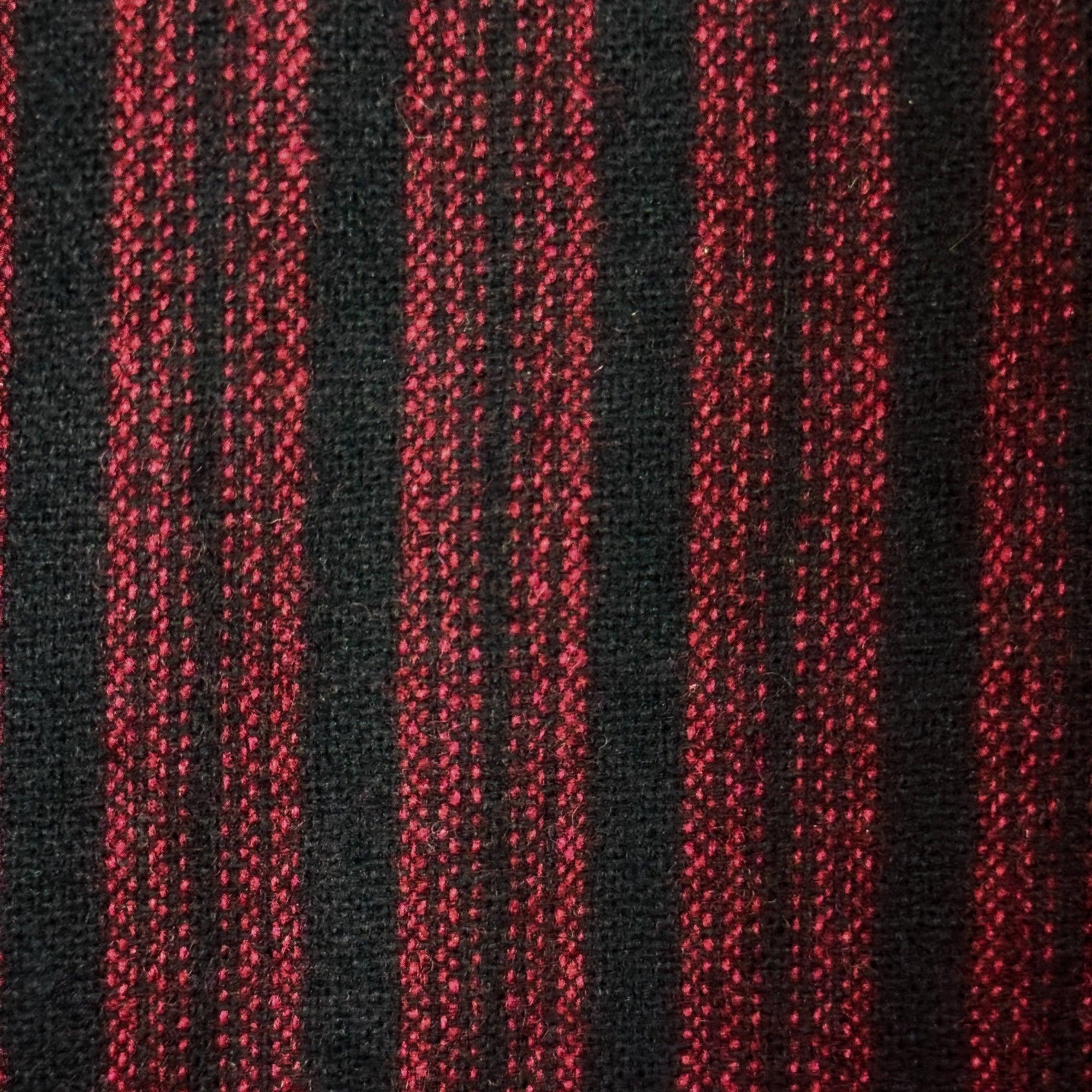 1950s Vintage English Wool Dressing Gown Maroon & Black Stripes Size S