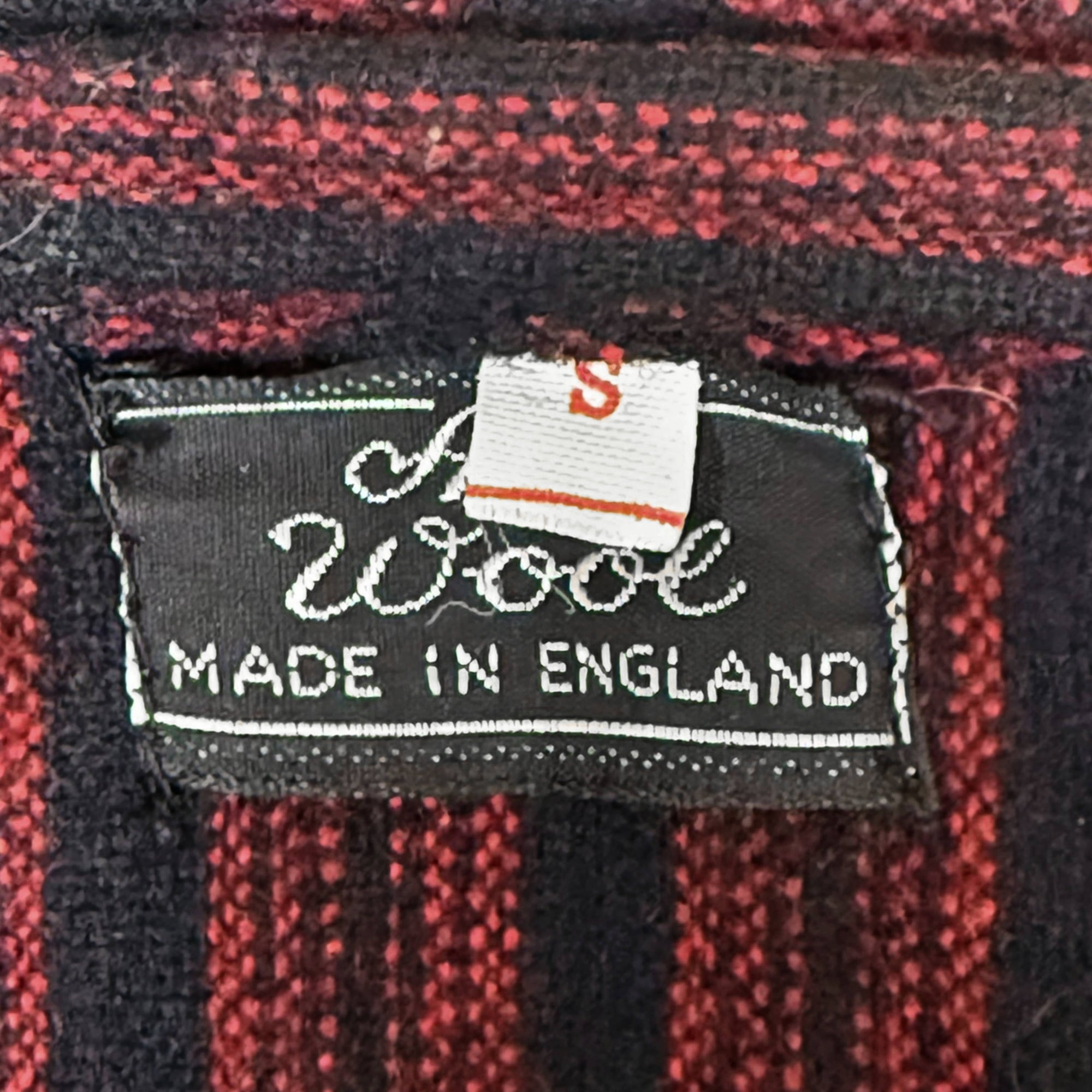 1950s Vintage English Wool Dressing Gown Maroon & Black Stripes Size S