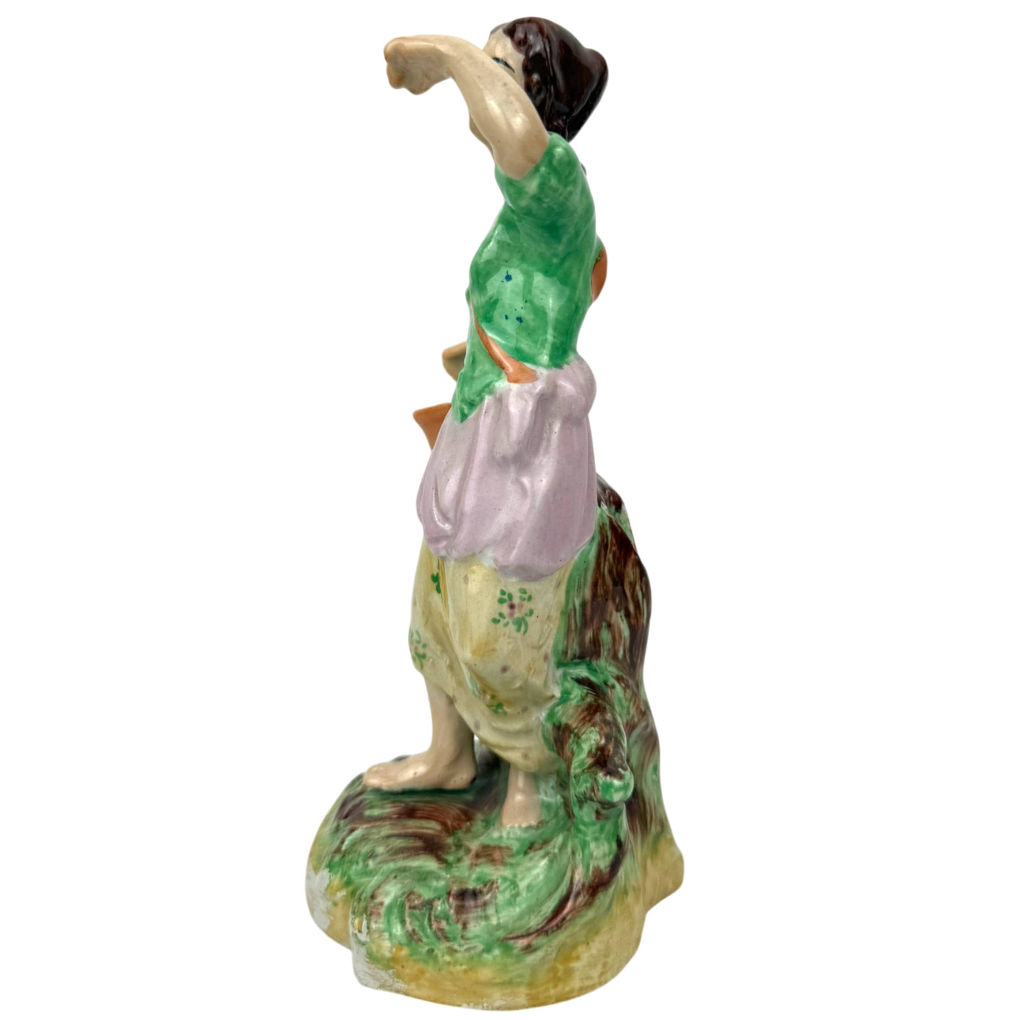 side view of staffordshire oyster girl