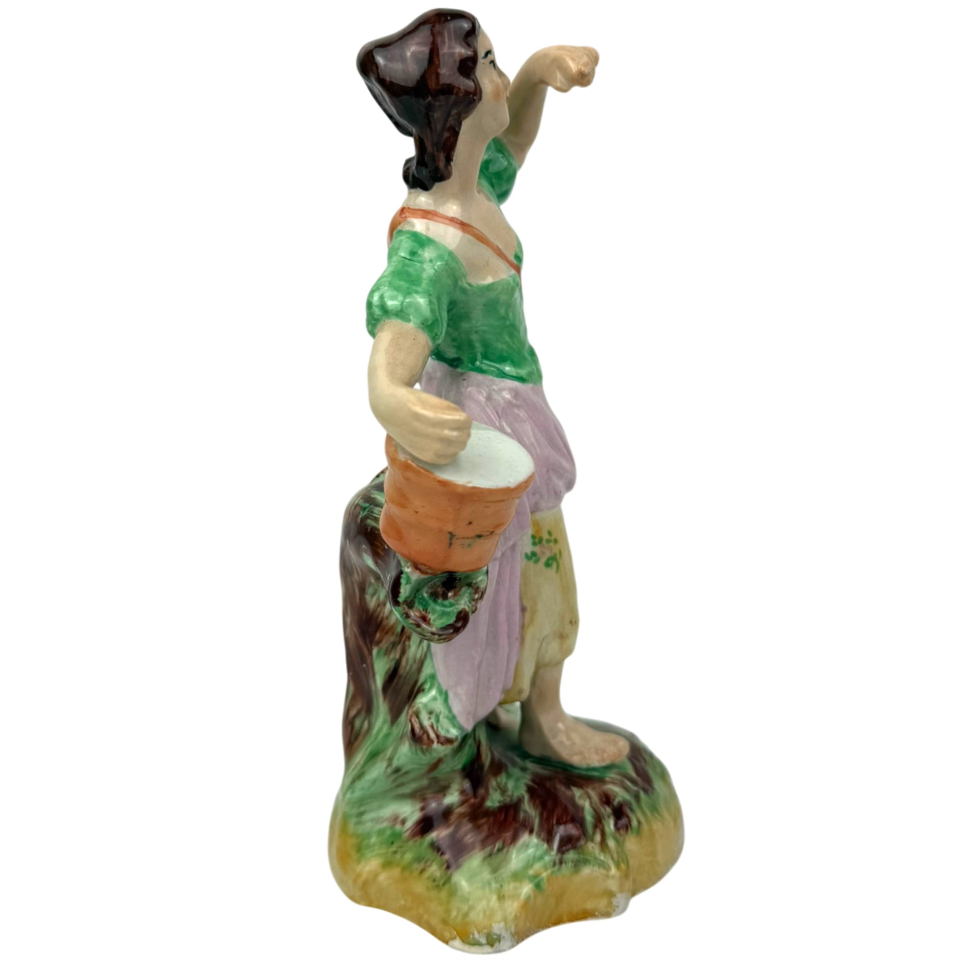 side view of staffordshire oyster girl