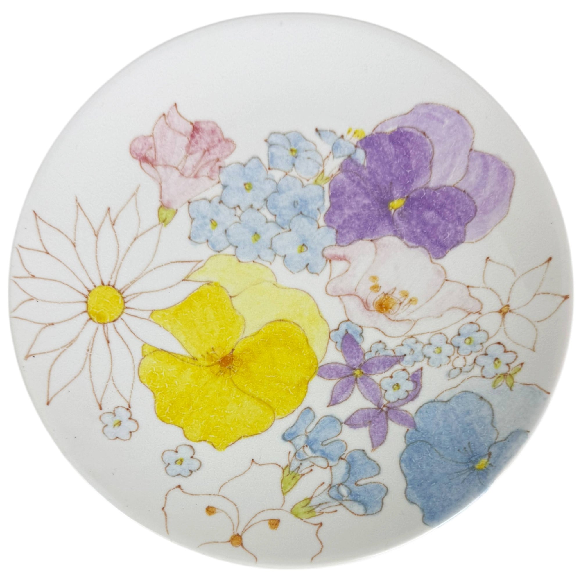 Vintage Ernestine Salerno Hand Painted Floral Plate Made in Italy Mid Century Italian Pottery 8 3/8"