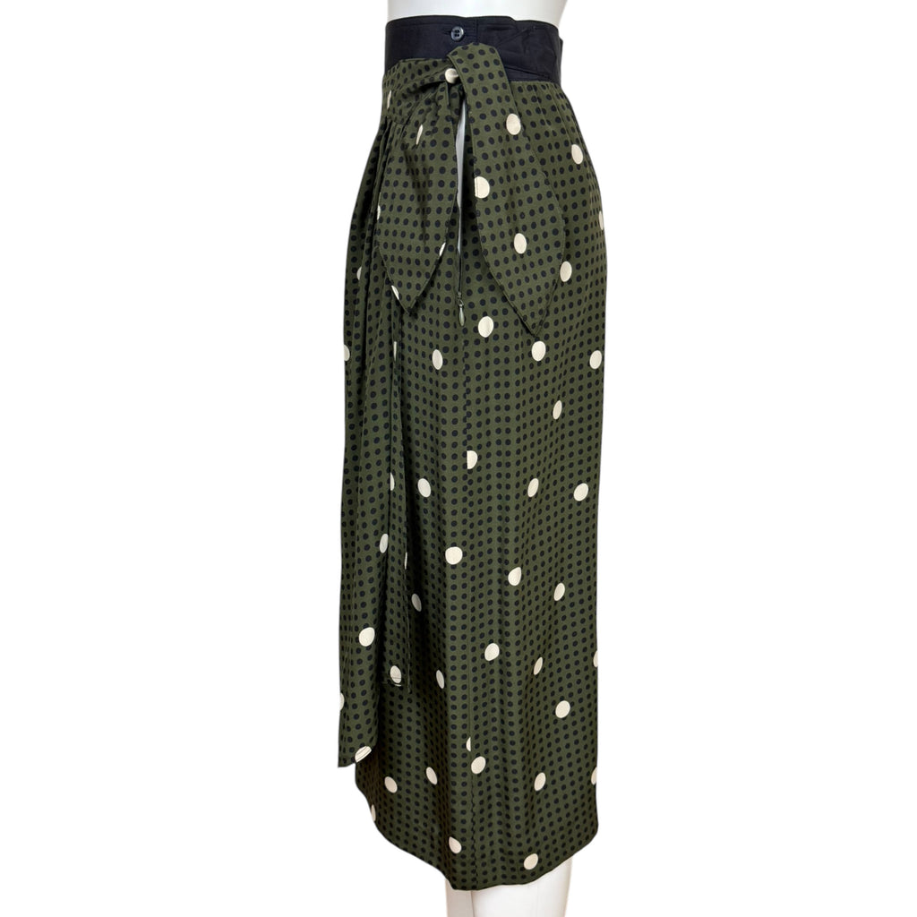 1980s Vintage Escada Silk Skirt Polka Dot Margaretha Ley 36