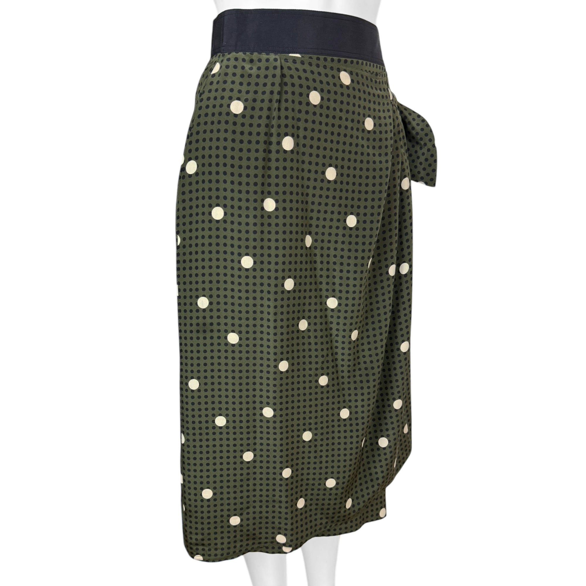 1980s Vintage Escada Silk Skirt Polka Dot Margaretha Ley 36
