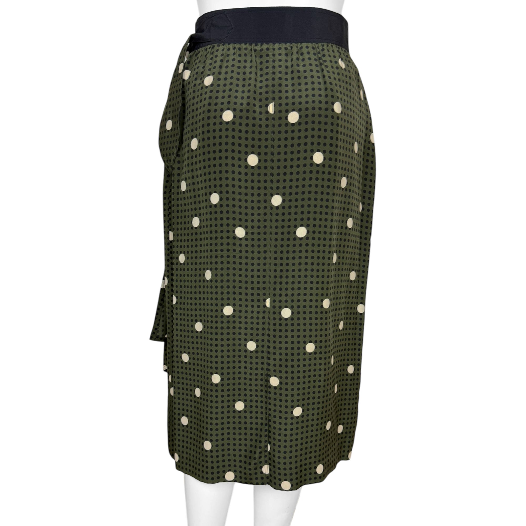 1980s Vintage Escada Silk Skirt Polka Dot Margaretha Ley 36