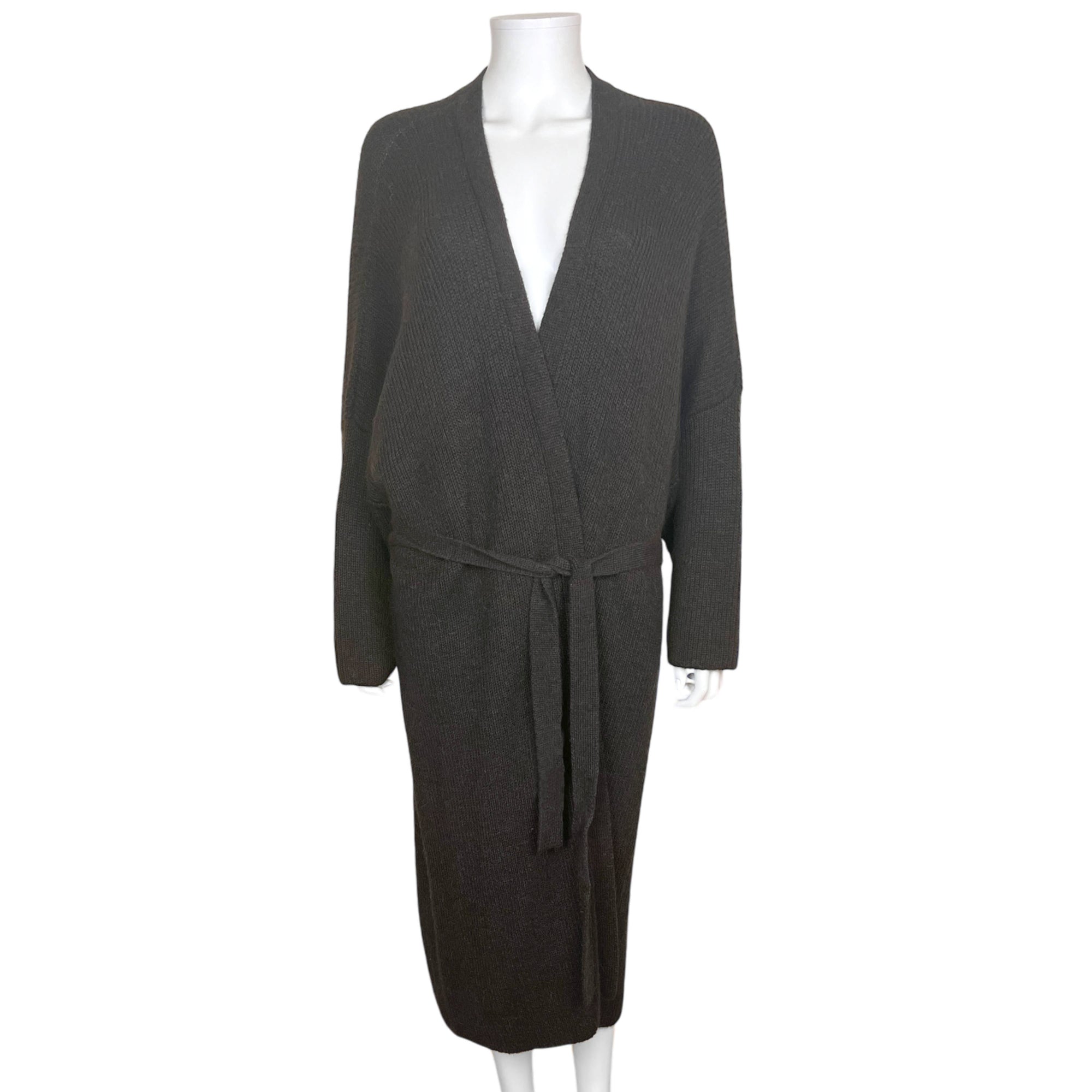 Eskandar Sweater Coat 100% Baby Alpaca Dark Brown O/S