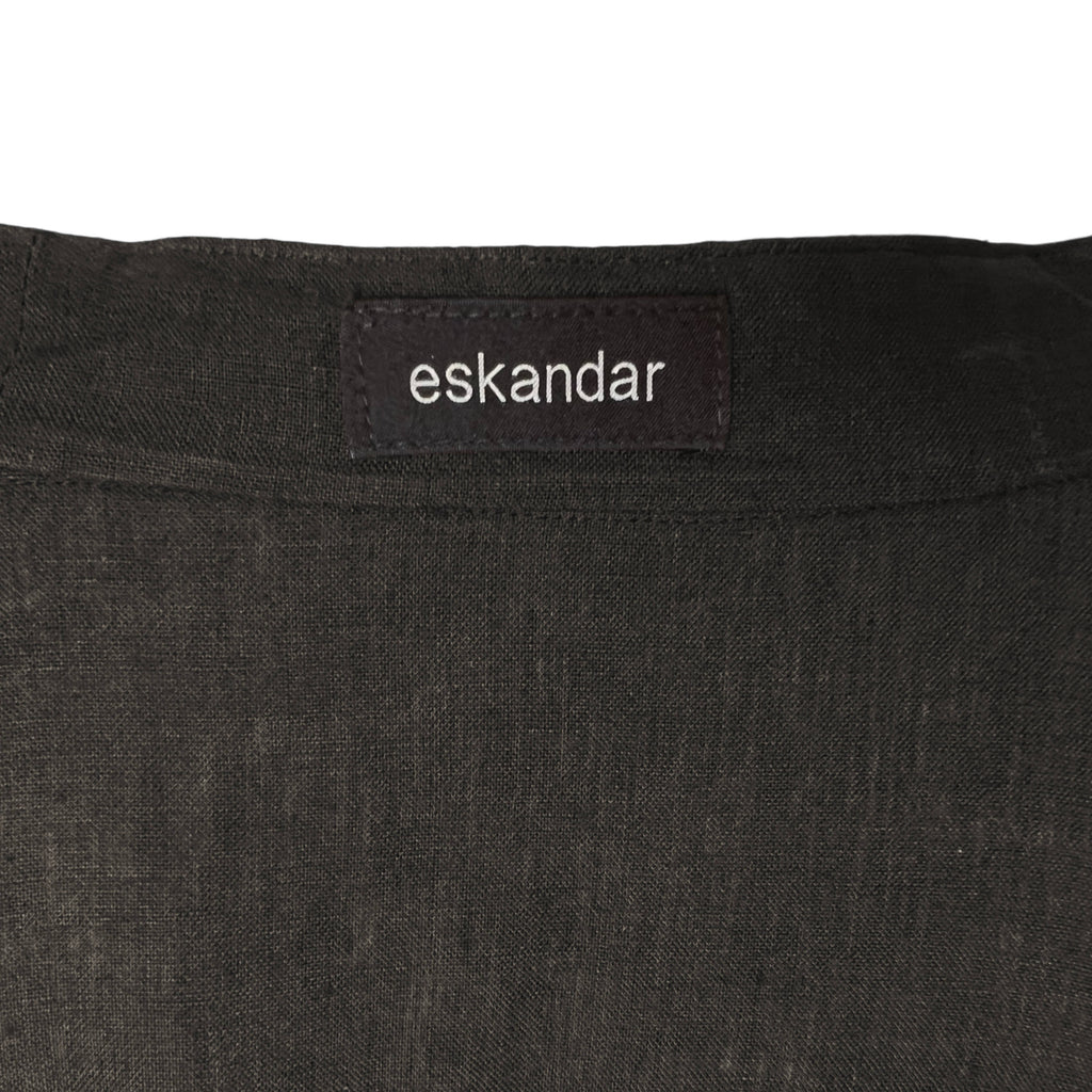 Eskandar Tunic Shirt Brown Linen Made in England 1 Size