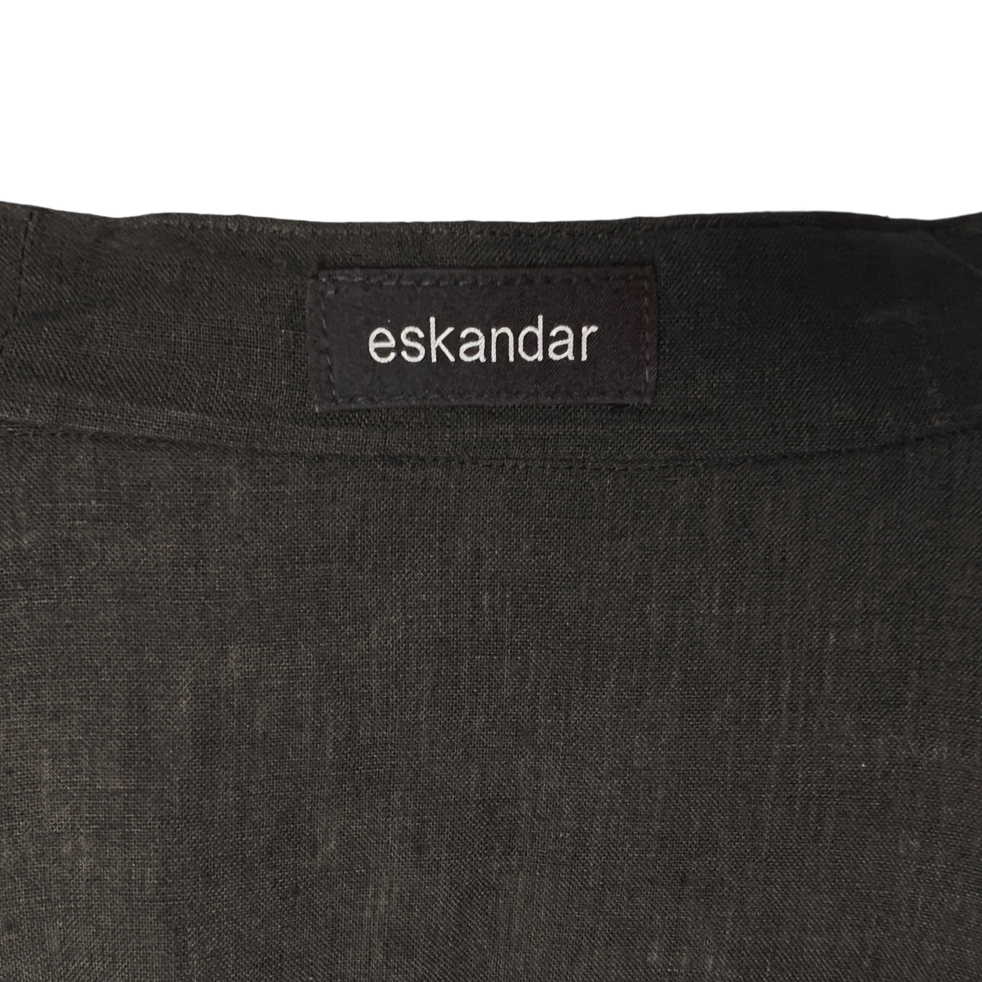 Eskandar Tunic Shirt Brown Linen Made in England 1 Size