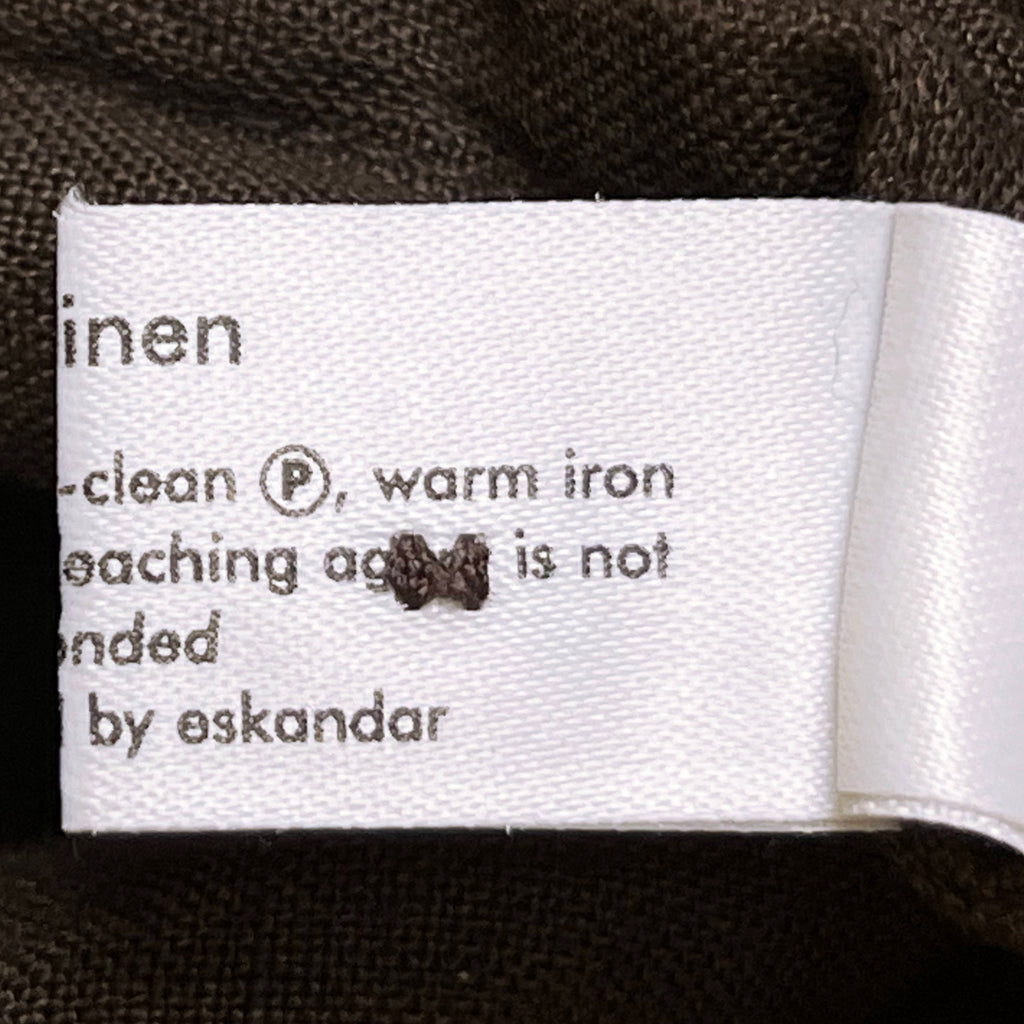 Eskandar Tunic Shirt Brown Linen Made in England 1 Size