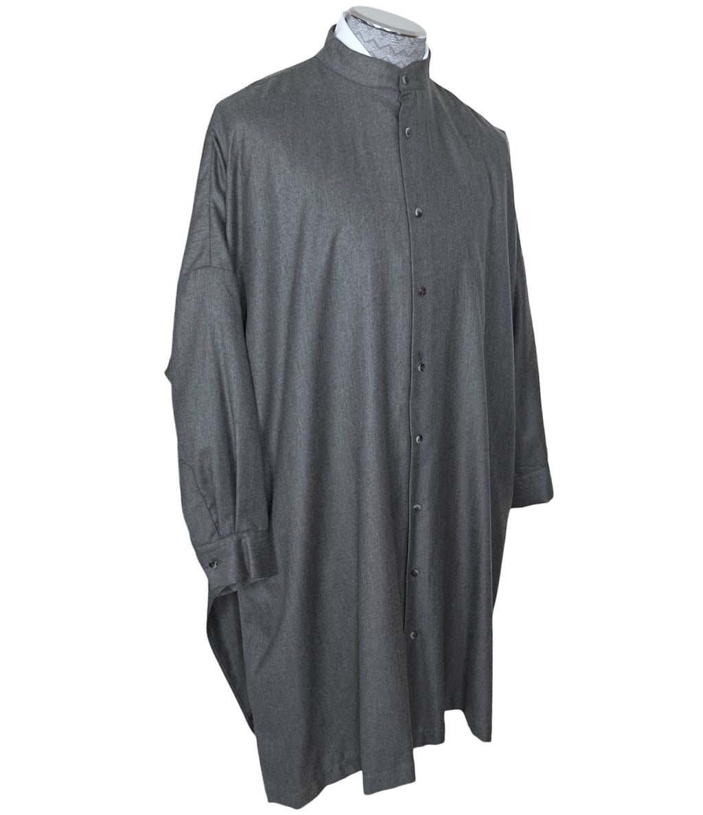Eskandar Tunic Shirt Grey Cashmere Silk Blend England Size 2