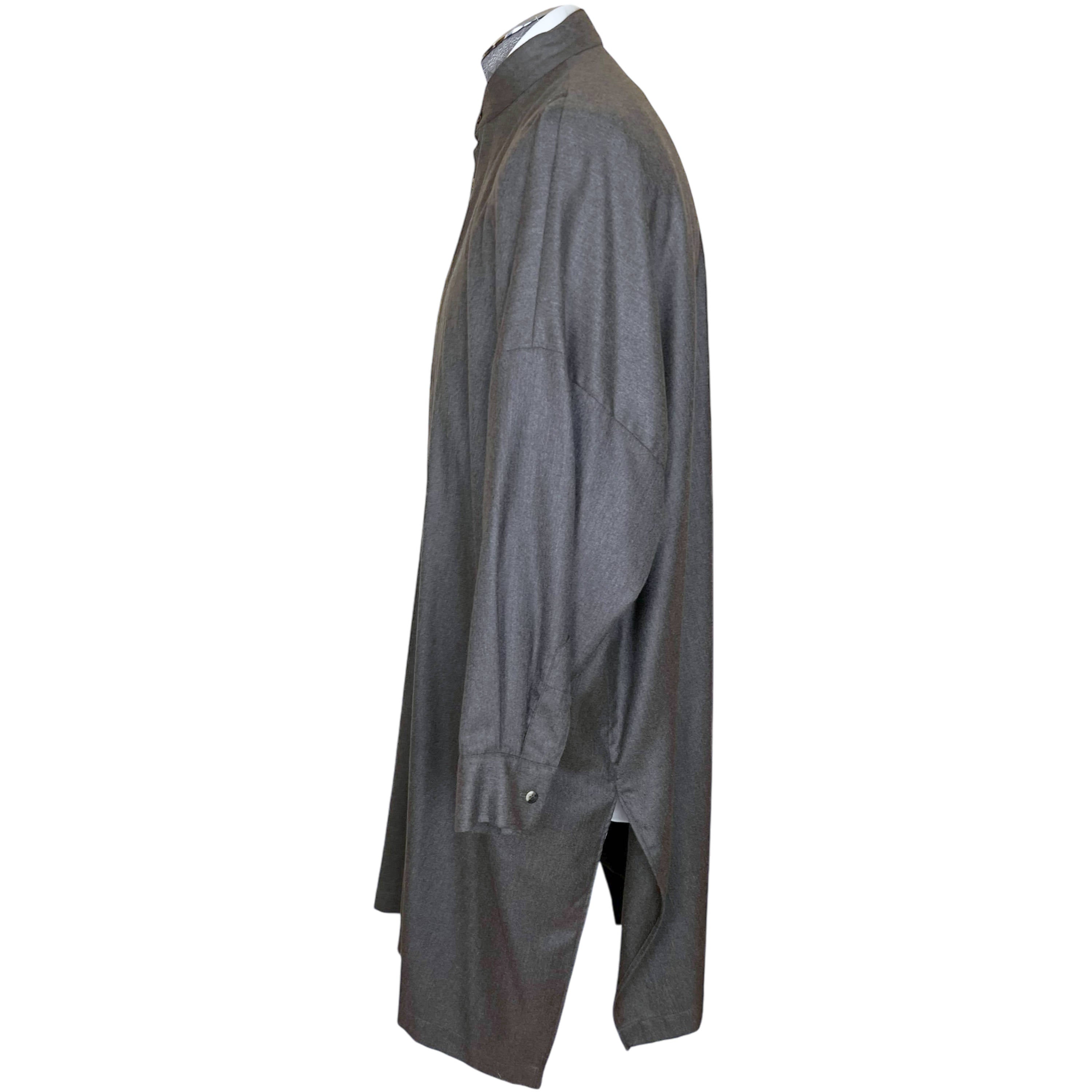 Eskandar Tunic Shirt Grey Cashmere Silk Blend England Size 2