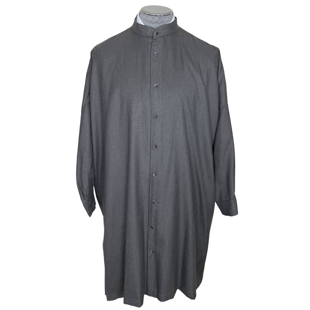 Eskandar Tunic Shirt Grey Cashmere Silk Blend England Size 2