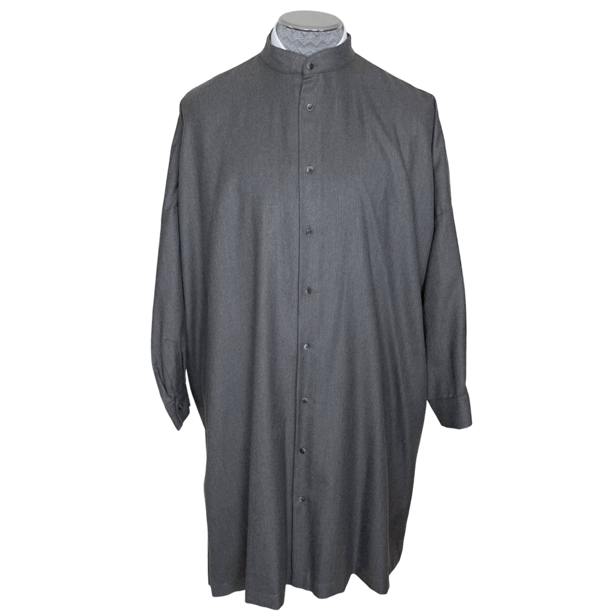 Eskandar Tunic Shirt Grey Cashmere Silk Blend England Size 2