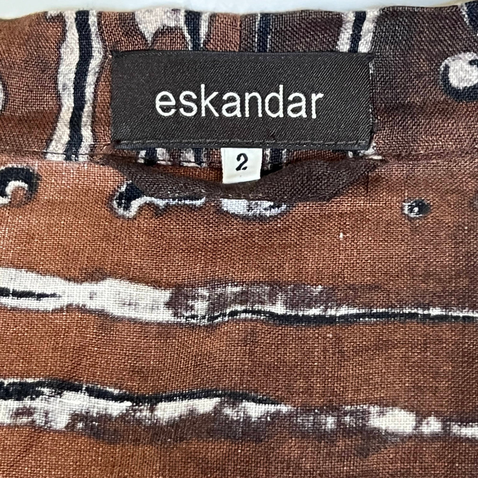 Vintage Eskandar Linen Coat Aboriginal Kimono Duster Size 2