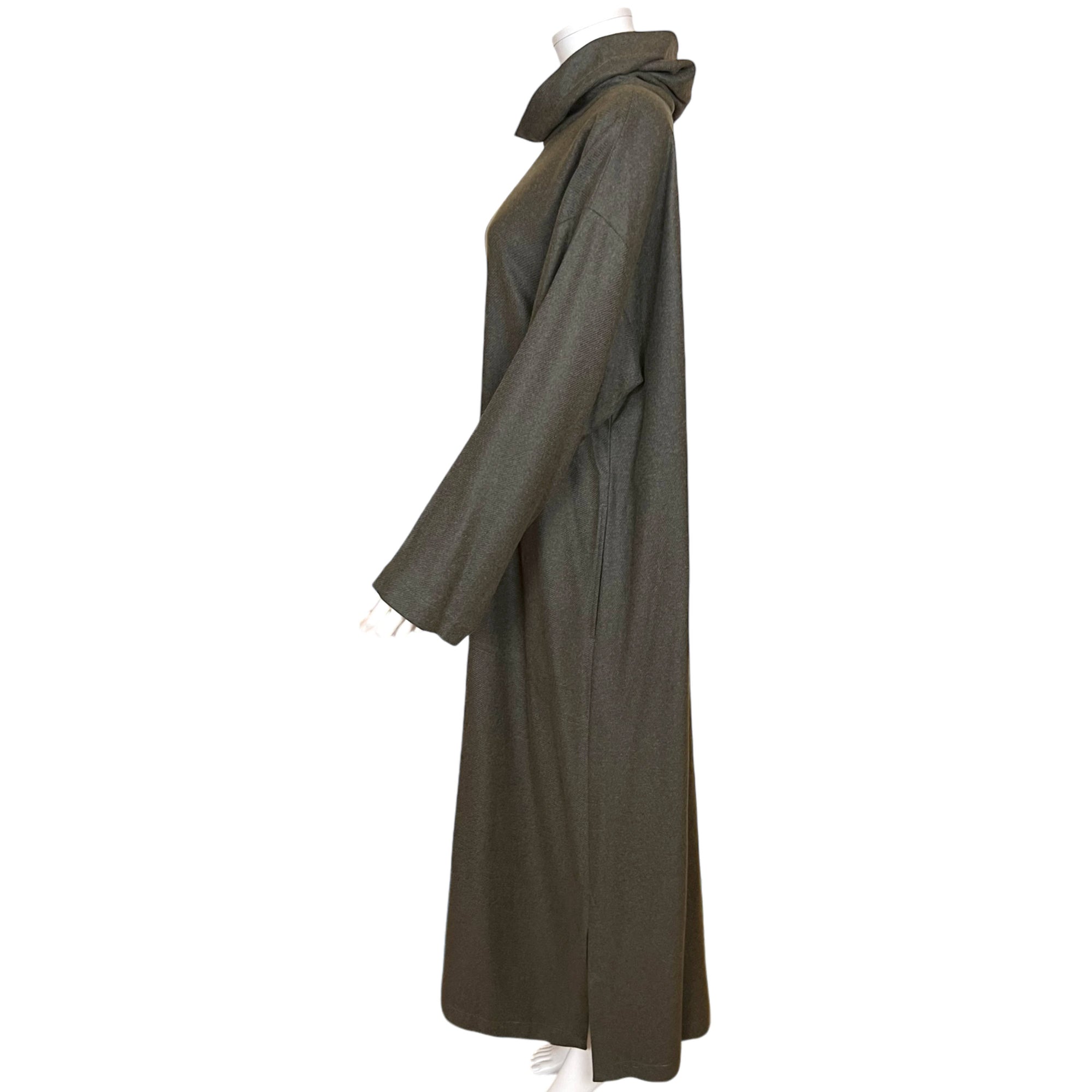 Vintage Eskandar Dress Green 50% Cashmere & 50% Silk O/S