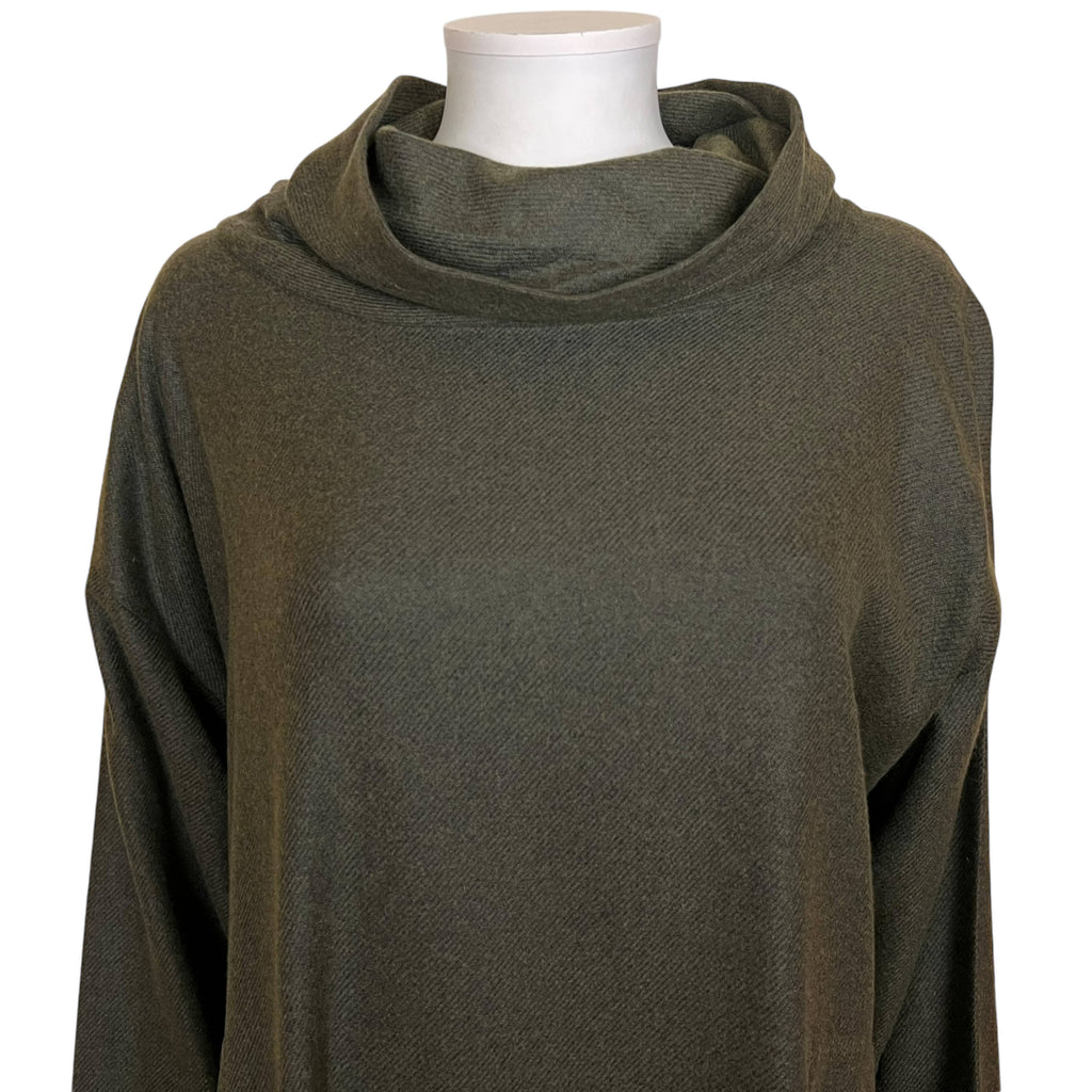 Vintage Eskandar Dress Green 50% Cashmere & 50% Silk O/S
