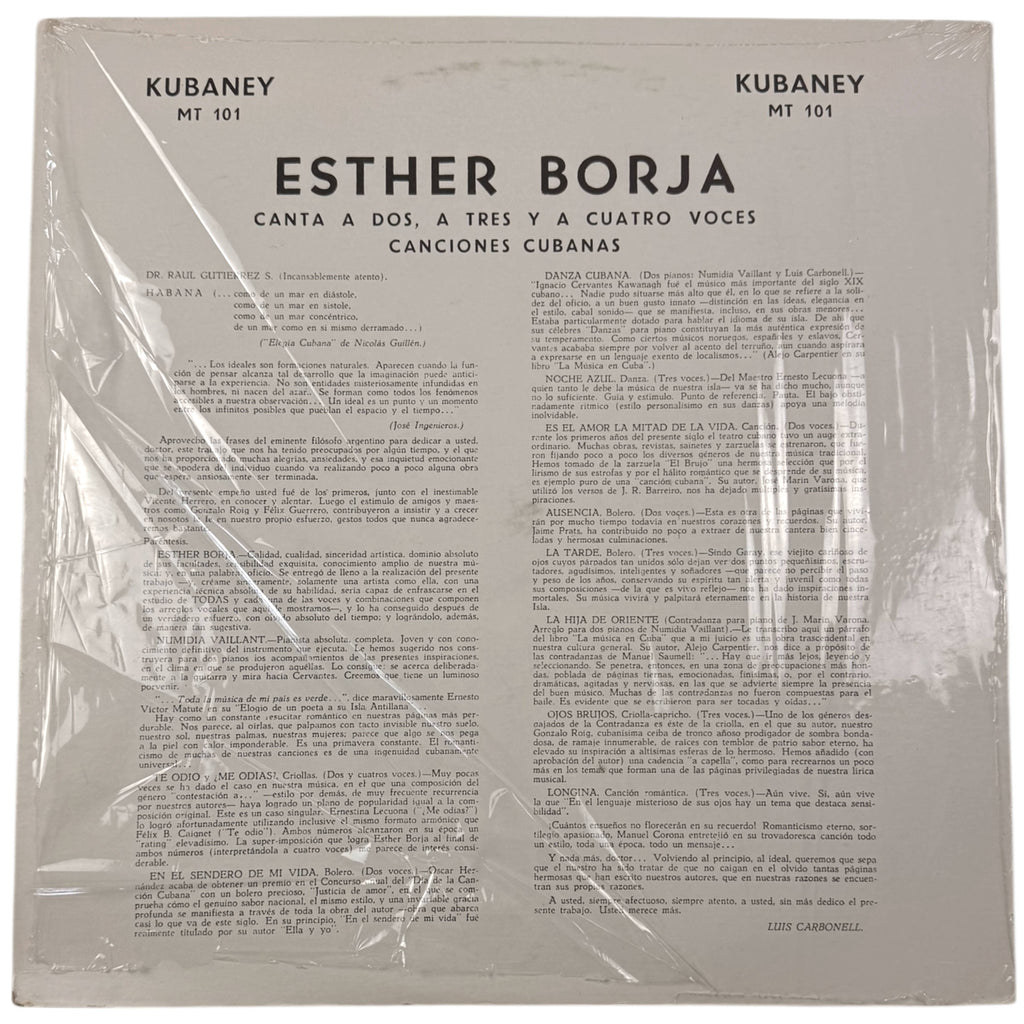 Esther Borja LP Vinyl Record Canta a Dos, Tres y Cuatro Voces VG+